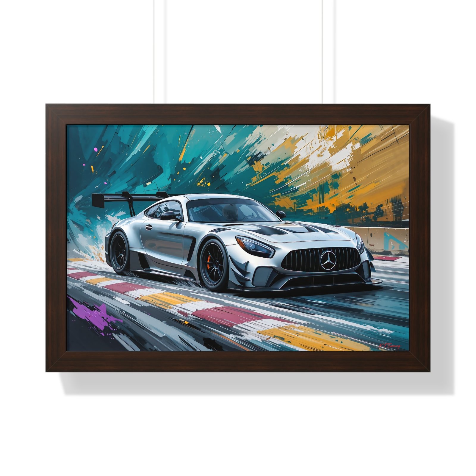 Limited Edition Mercedes GTD IMSA Inspired Racing Car | Silver Mercedes Collector’s Artwork - Image 13