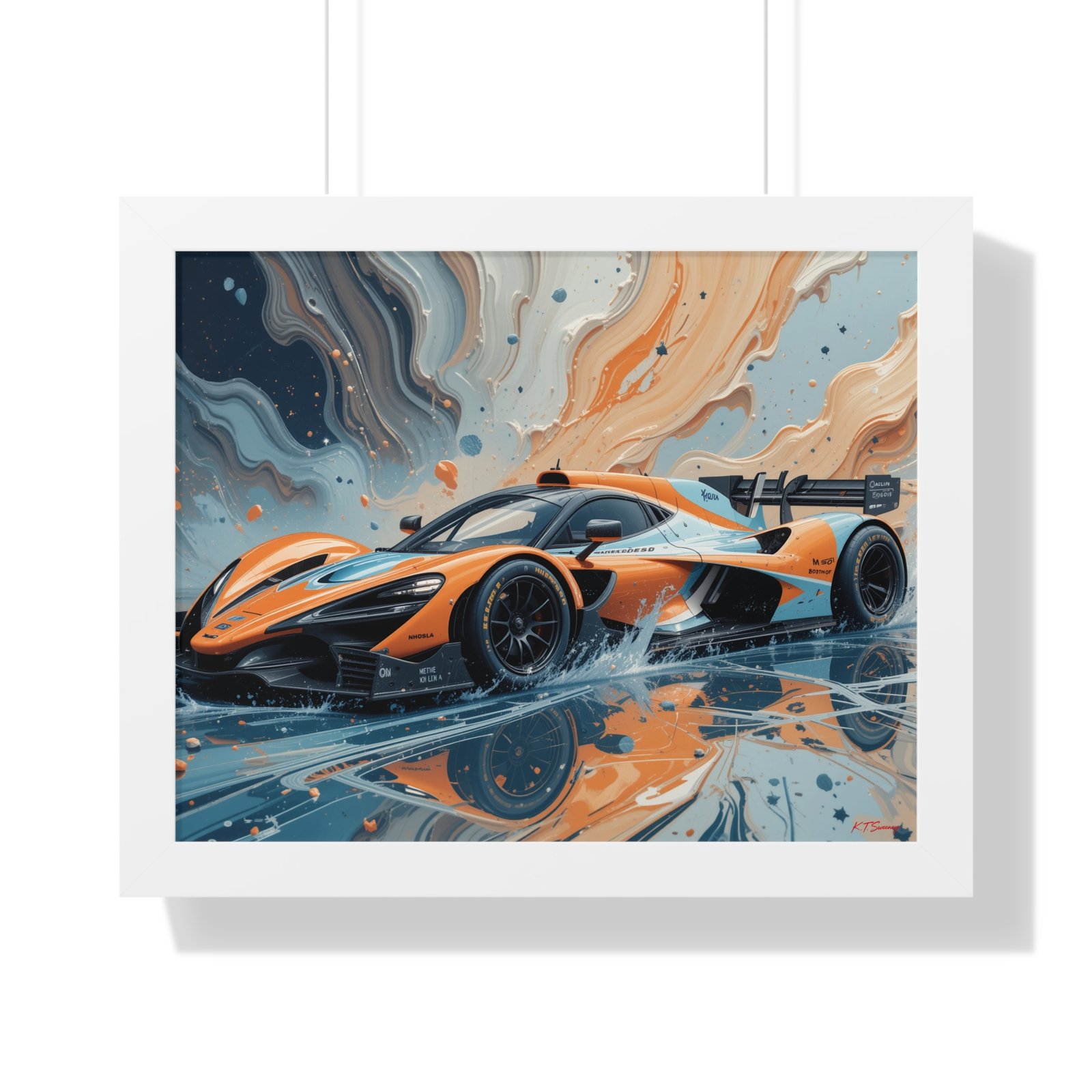 McLaren Supercar Gulf Livery Wall Art Framed Print with 3D Textured Oil Paint Style | Studio Edition Collector’s Artwork - Image 19