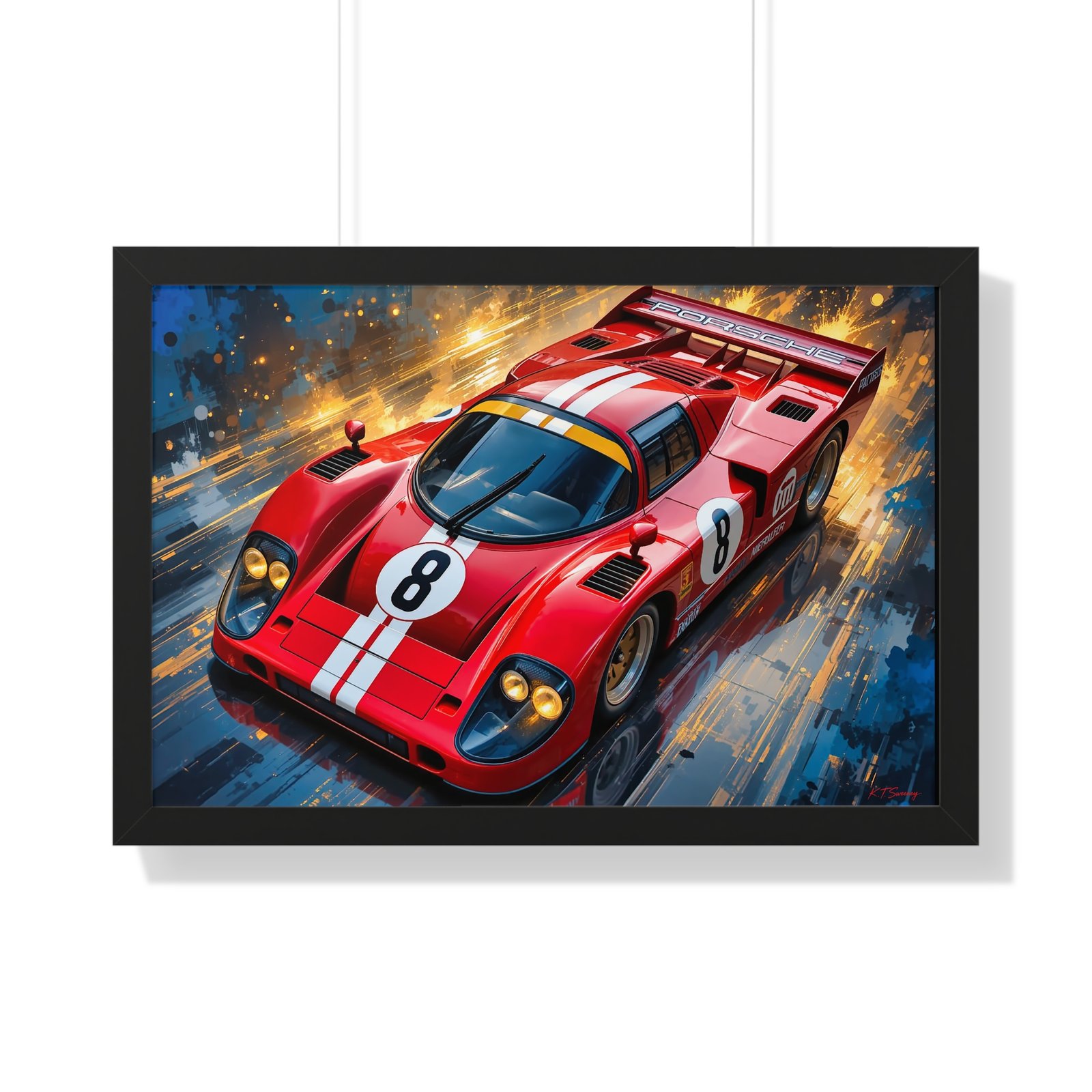 Limited Edition Red Porsche Le Mans Tribute Wall Art Framed Print | Original Classic Racing Collector’s Artwork - Image 7