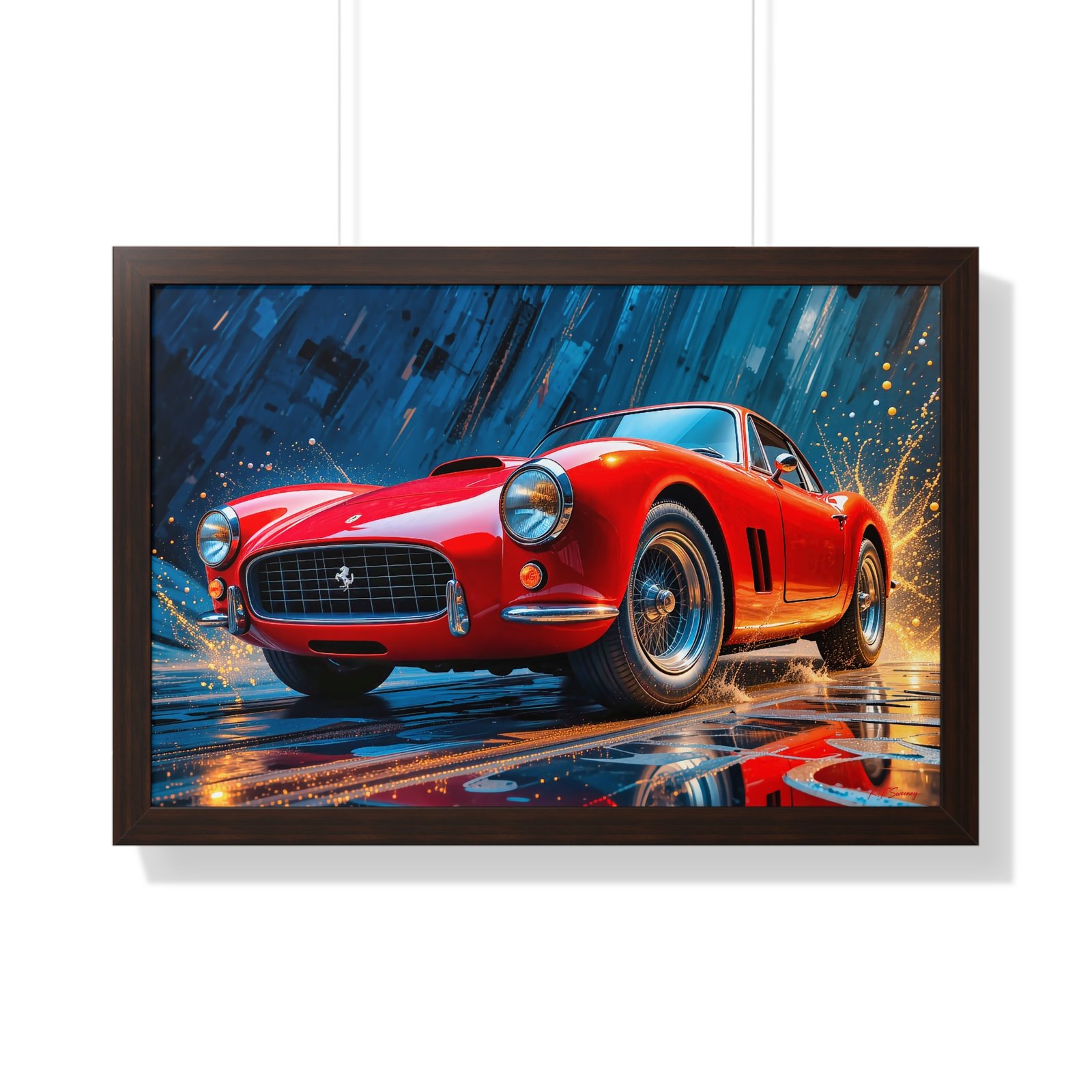 Limited Edition 1956 Ferrari 250 GT Wall Art Framed Print in Red | Classic Ferrari Collector’s Artwork - Image 10