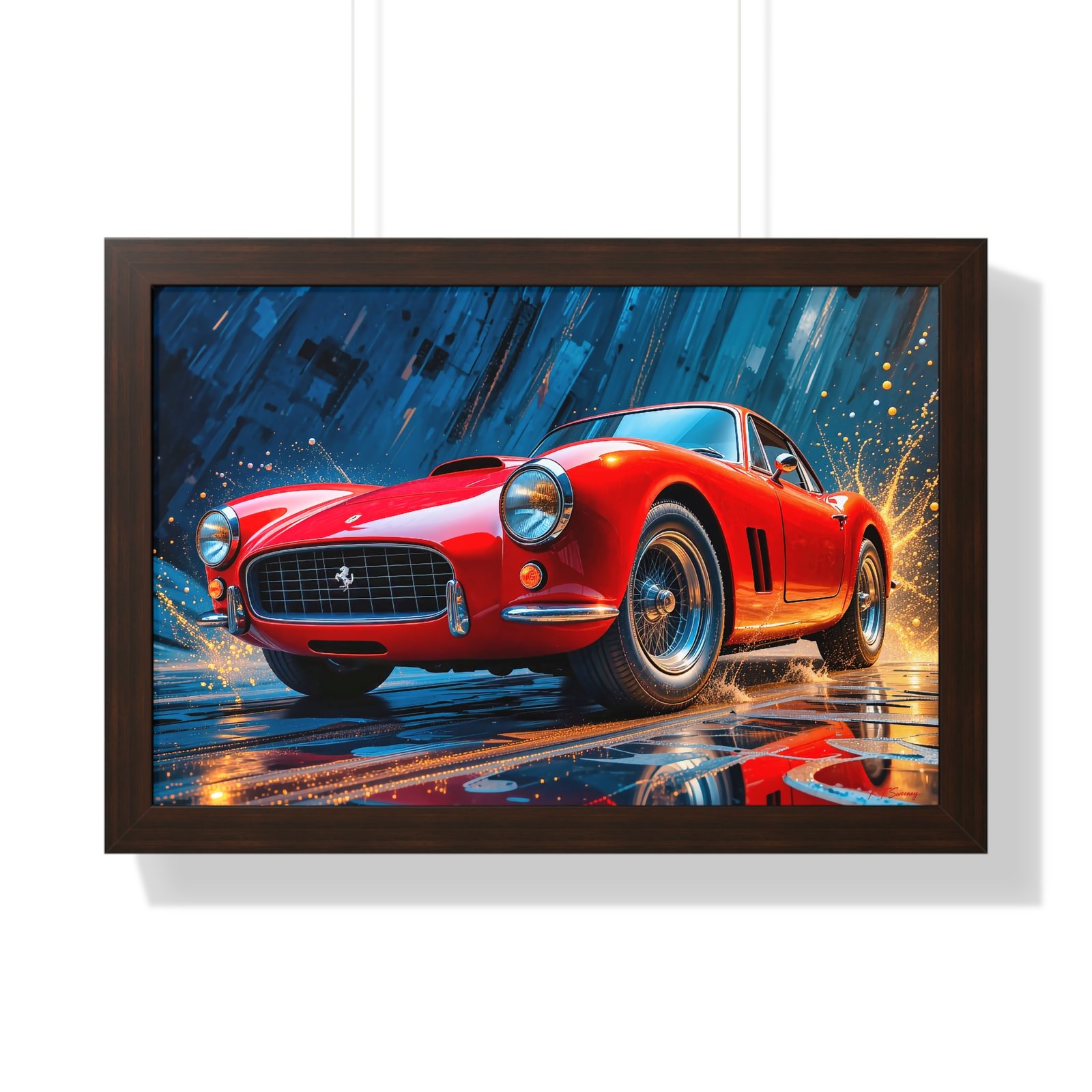 Limited Edition 1956 Ferrari 250 GT Wall Art Framed Print in Red | Classic Ferrari Collector’s Artwork - Image 7