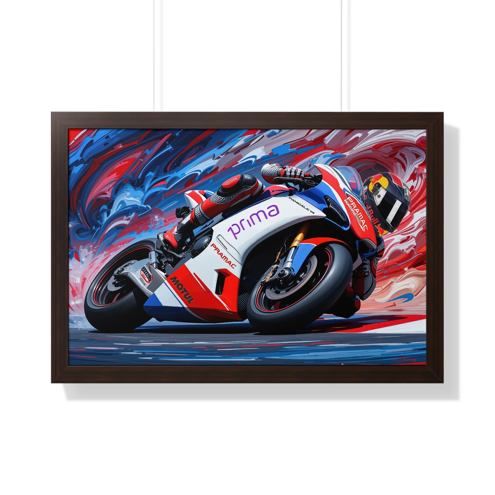Limited Edition MotoGP Jorge Martin Wall Art Framed Print with Textured Oil Paint Style Design | Collector’s Motorcycle Racing Artwork - Image 10