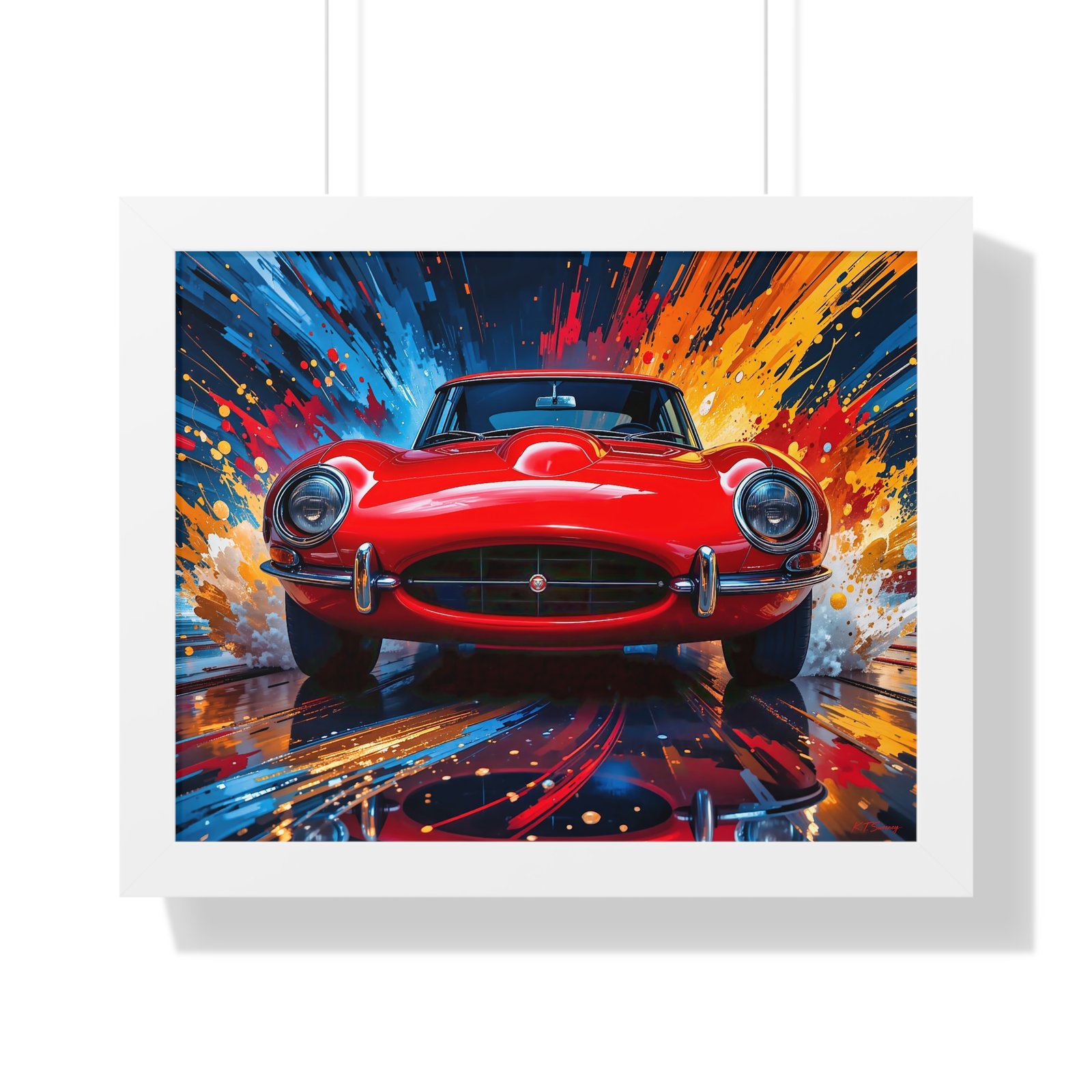 Exclusive Edition Classic Red Jaguar XKE Hardtop | Collector’s Jaguar Artwork - Image 19