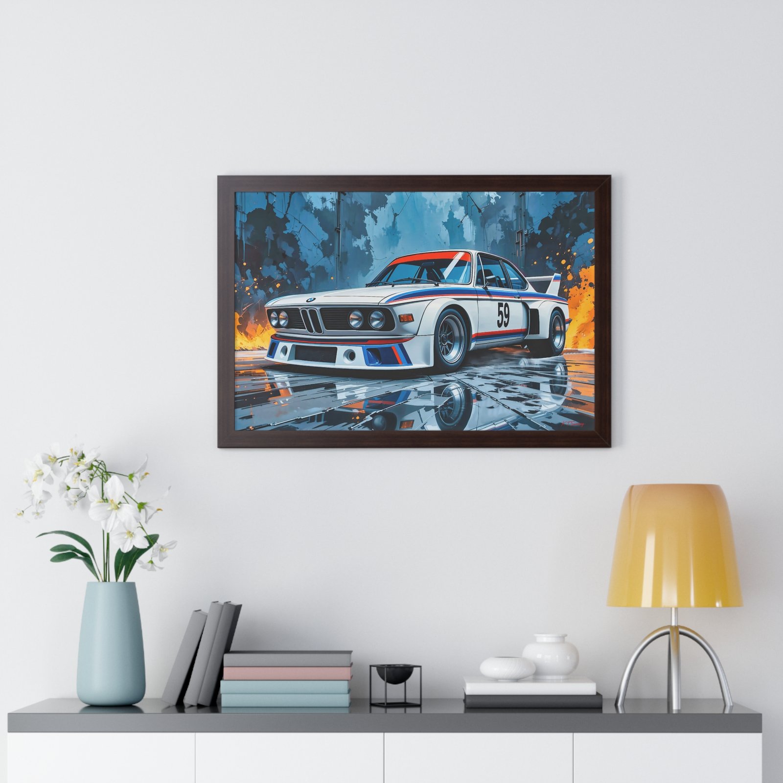 Limited Edition BMW 3.0 CSL Wall Art Framed Print Inspired by Brumos Racing Team | Classic BMW Collector’s Artwork - Image 11