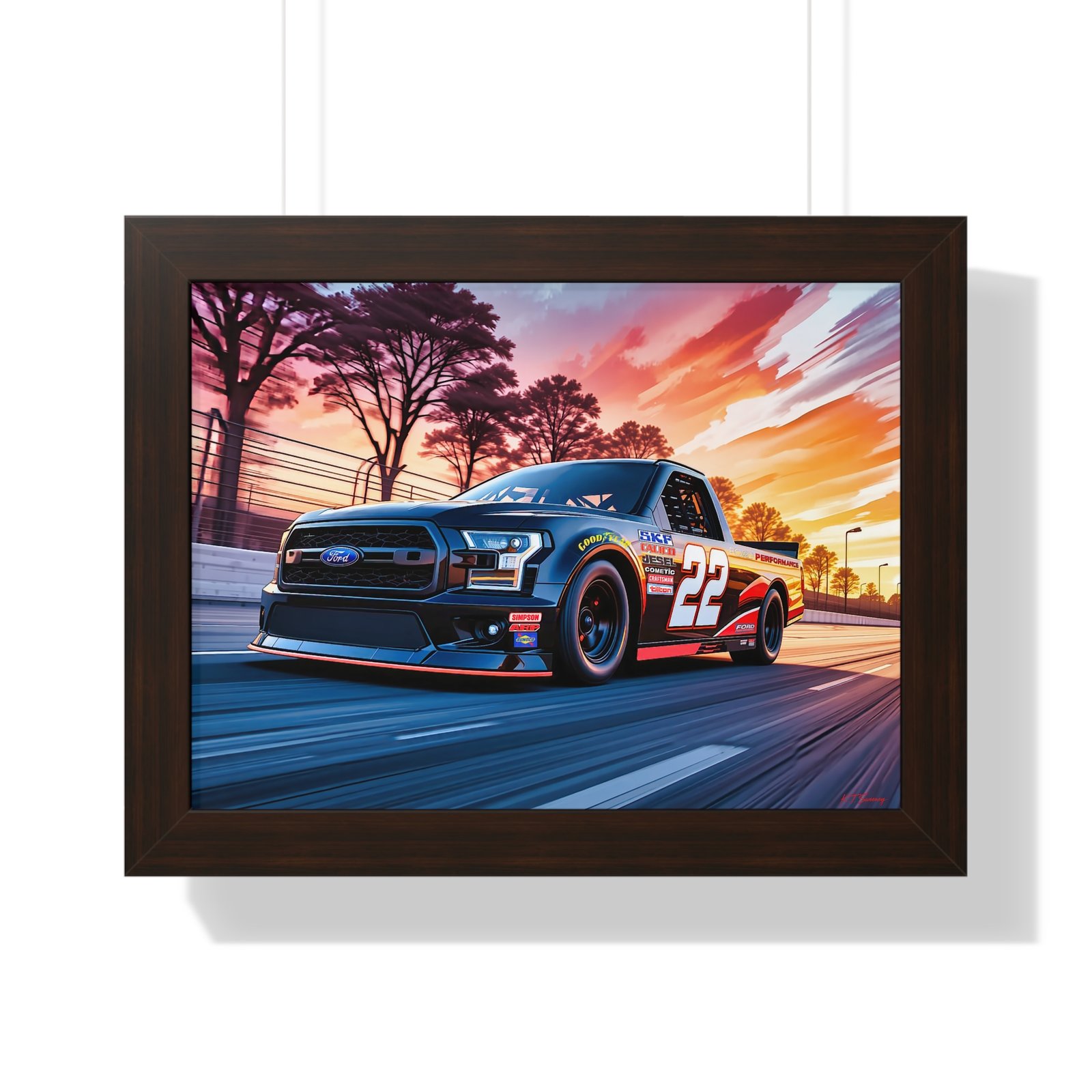 Frankie Muniz NASCAR Truck Wall Art Framed Print with Original Studio Edition Design | Collector’s Racing Artwork - Image 13