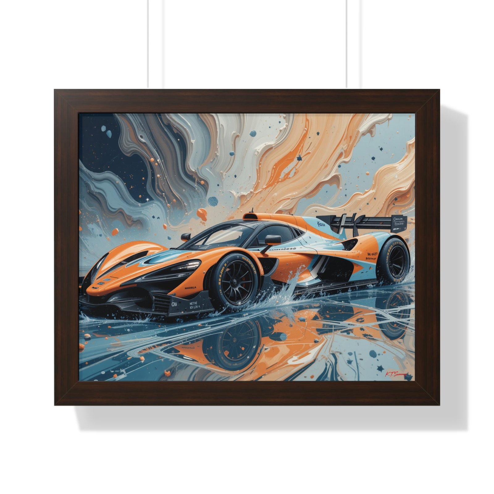McLaren Supercar Gulf Livery Wall Art Framed Print with 3D Textured Oil Paint Style | Studio Edition Collector’s Artwork - Image 10