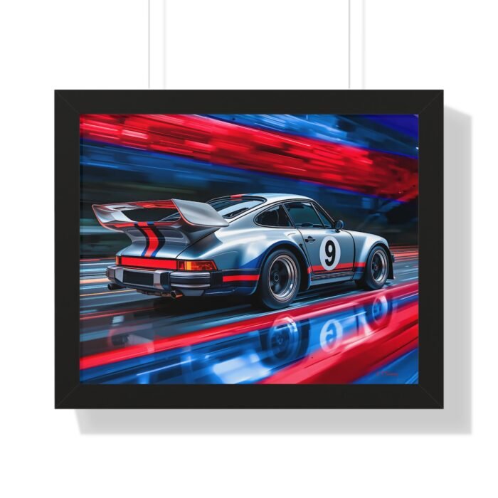 Limited Edition Classic Porsche 930 Turbo in Silver Wall Art Framed Print | Collector’s Porsche Artwork