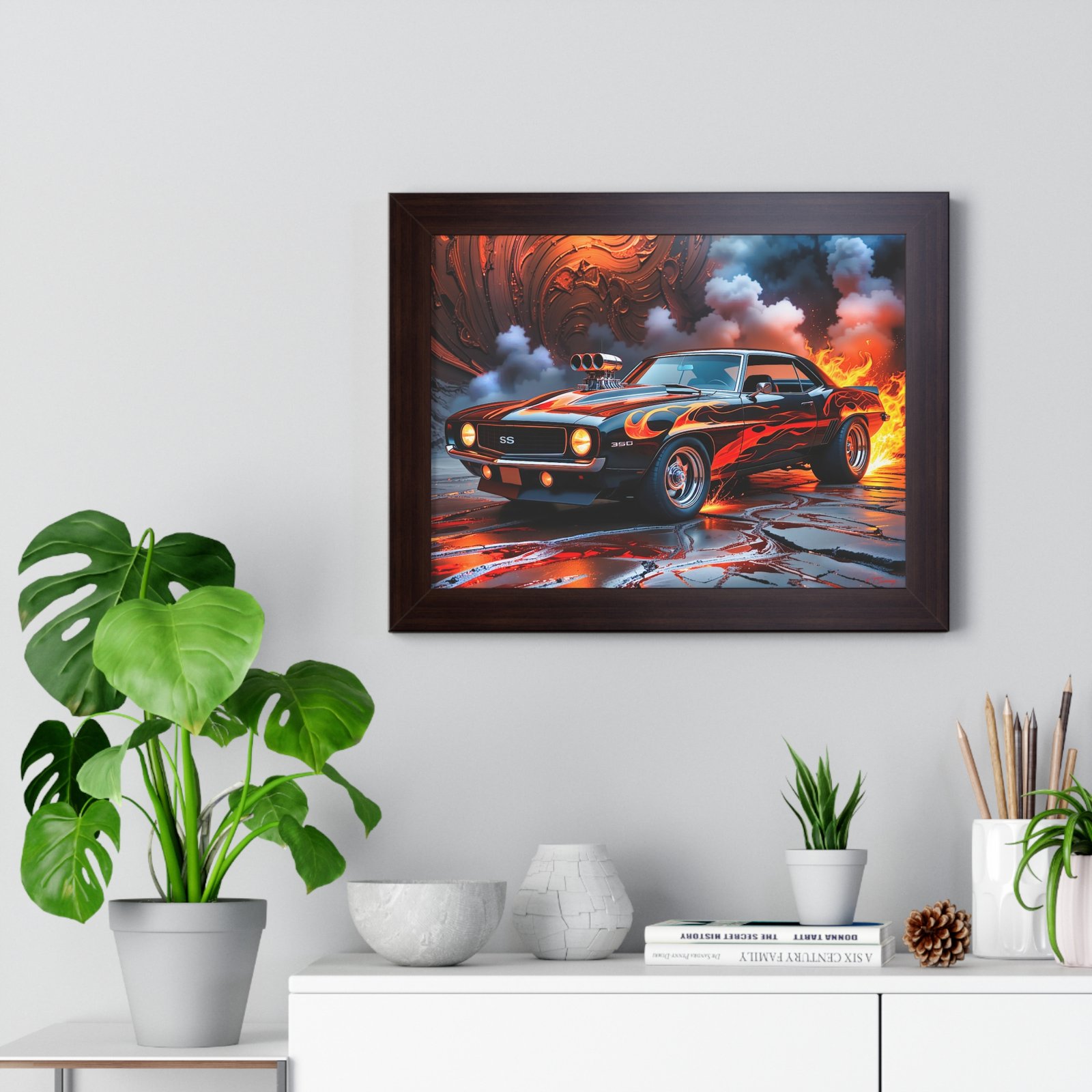 Limited Edition 1969 Camaro Hot Rod Wall Art Framed Print with Watercolor Textured Background | Collector’s Classic Camaro Artwork - Image 14