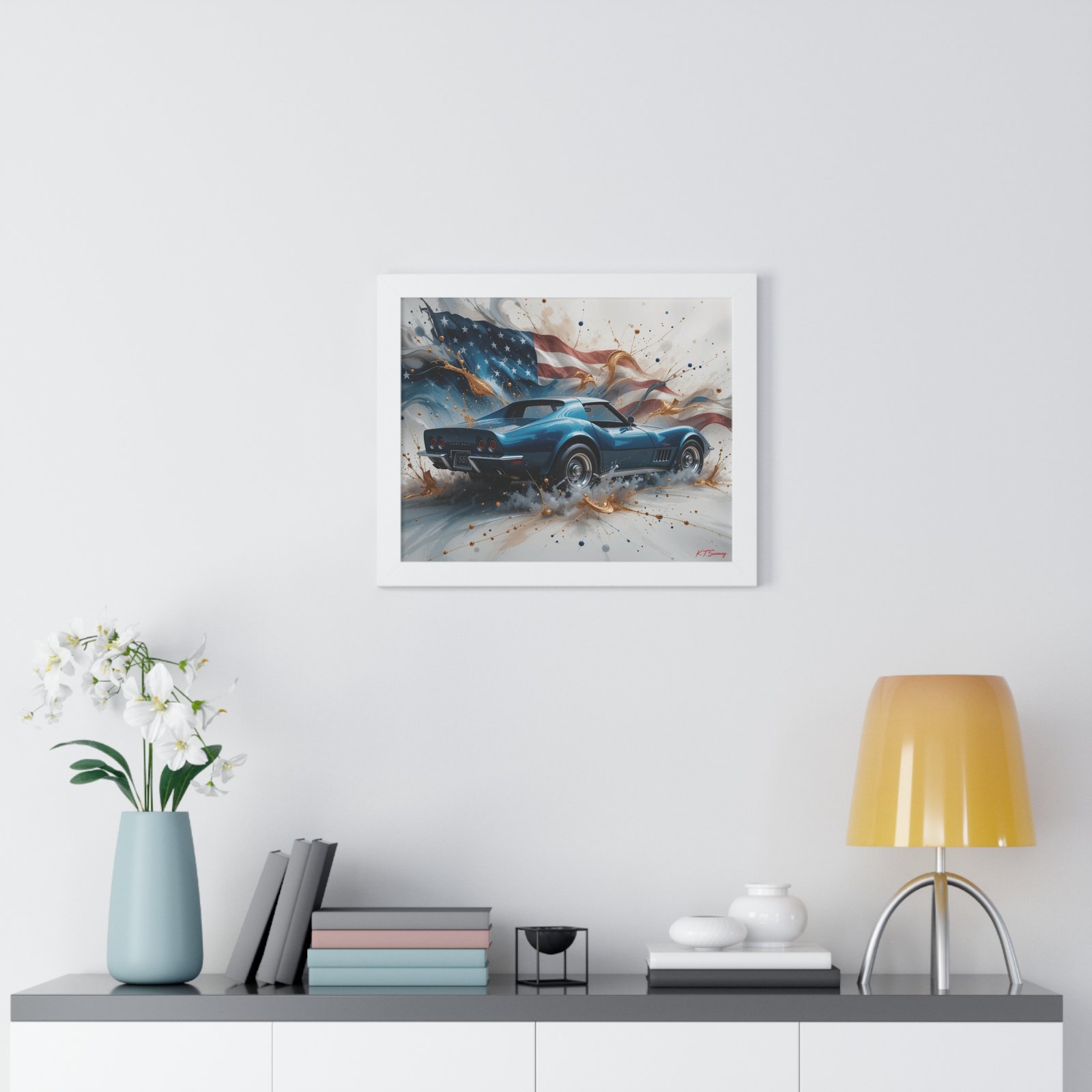 1979 Corvette Wall Art Framed Print with American Flag Background | Studio Edition Classic Car Collector’s Artwork - Image 20