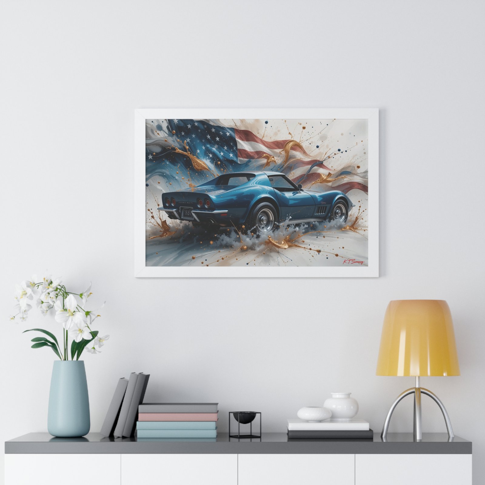 1979 Corvette Wall Art Framed Print with American Flag Background | Studio Edition Classic Car Collector’s Artwork - Image 26