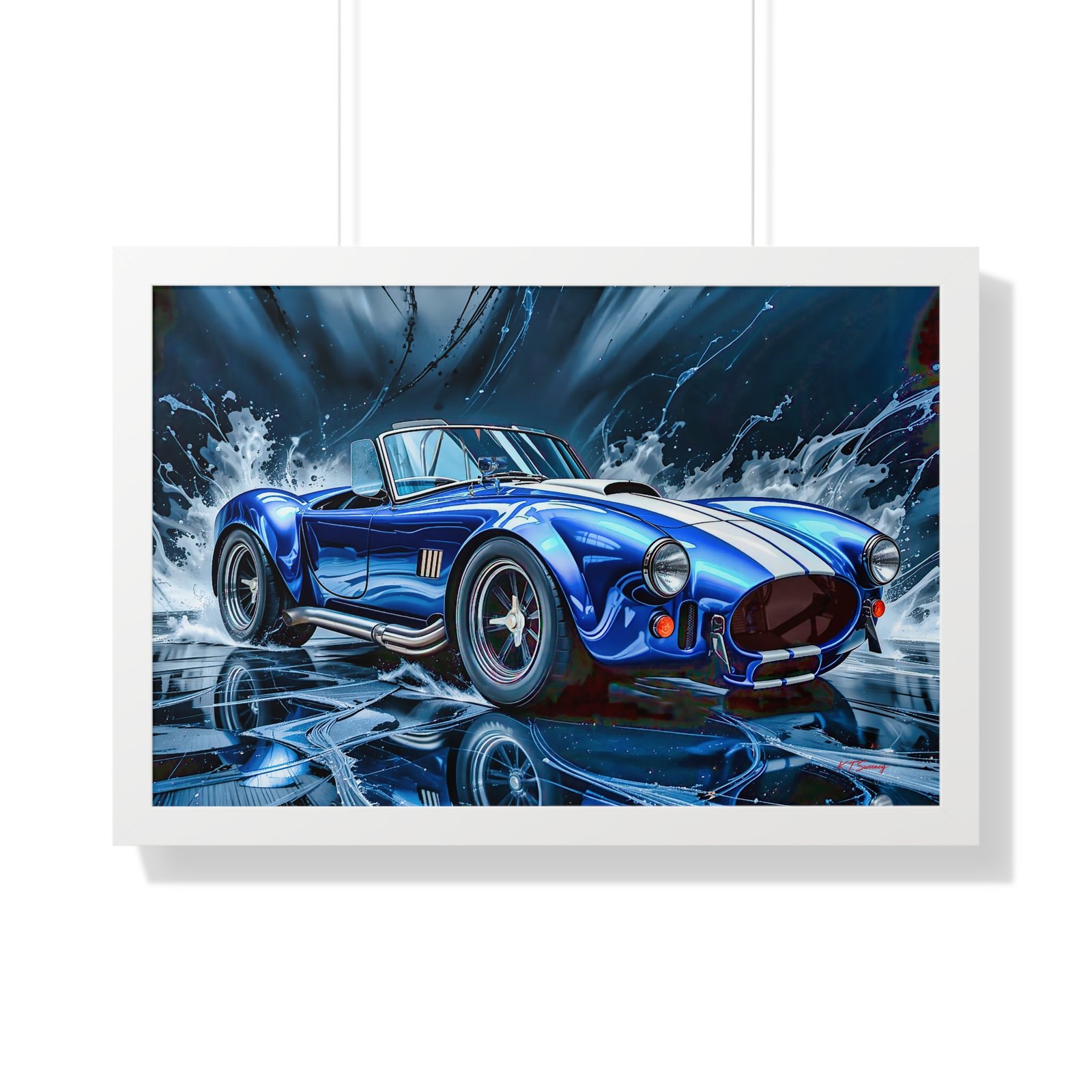 Exclusive Edition Classic Blue Shelby Cobra with White Stripes Wall Art Framed Print | Collector’s Shelby Artwork - Image 25