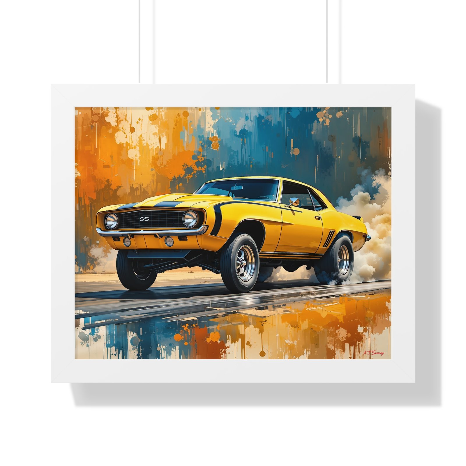 1969 Yellow Camaro Hot Rod Gasser Wall Art Framed Print | Studio Edition Collector’s Classic Camaro Artwork - Image 19