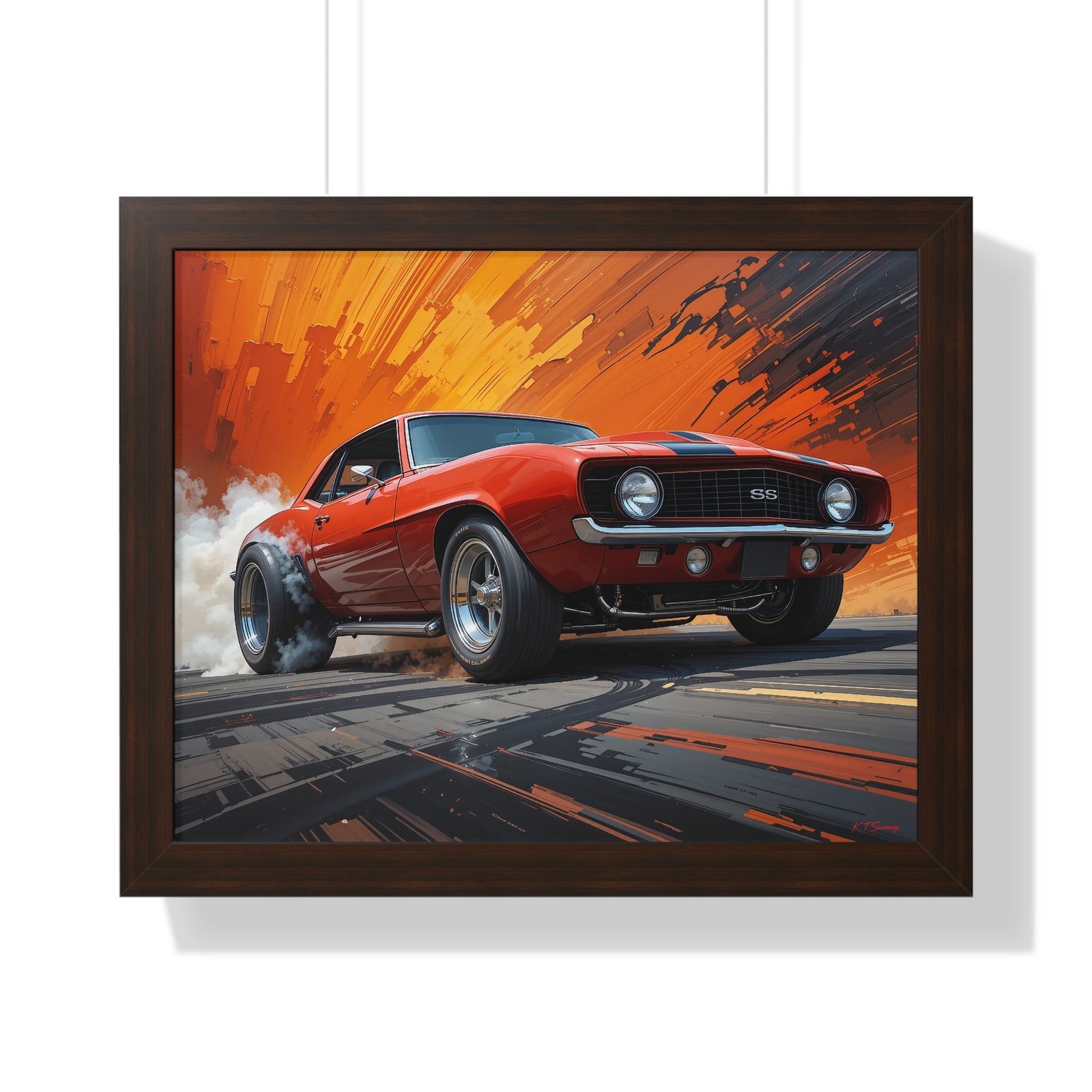 1969 Camaro Hot Rod Gasser Wall Art Framed Print in Classic Orange | Studio Edition Muscle Car Collector’s Artwork - Image 10