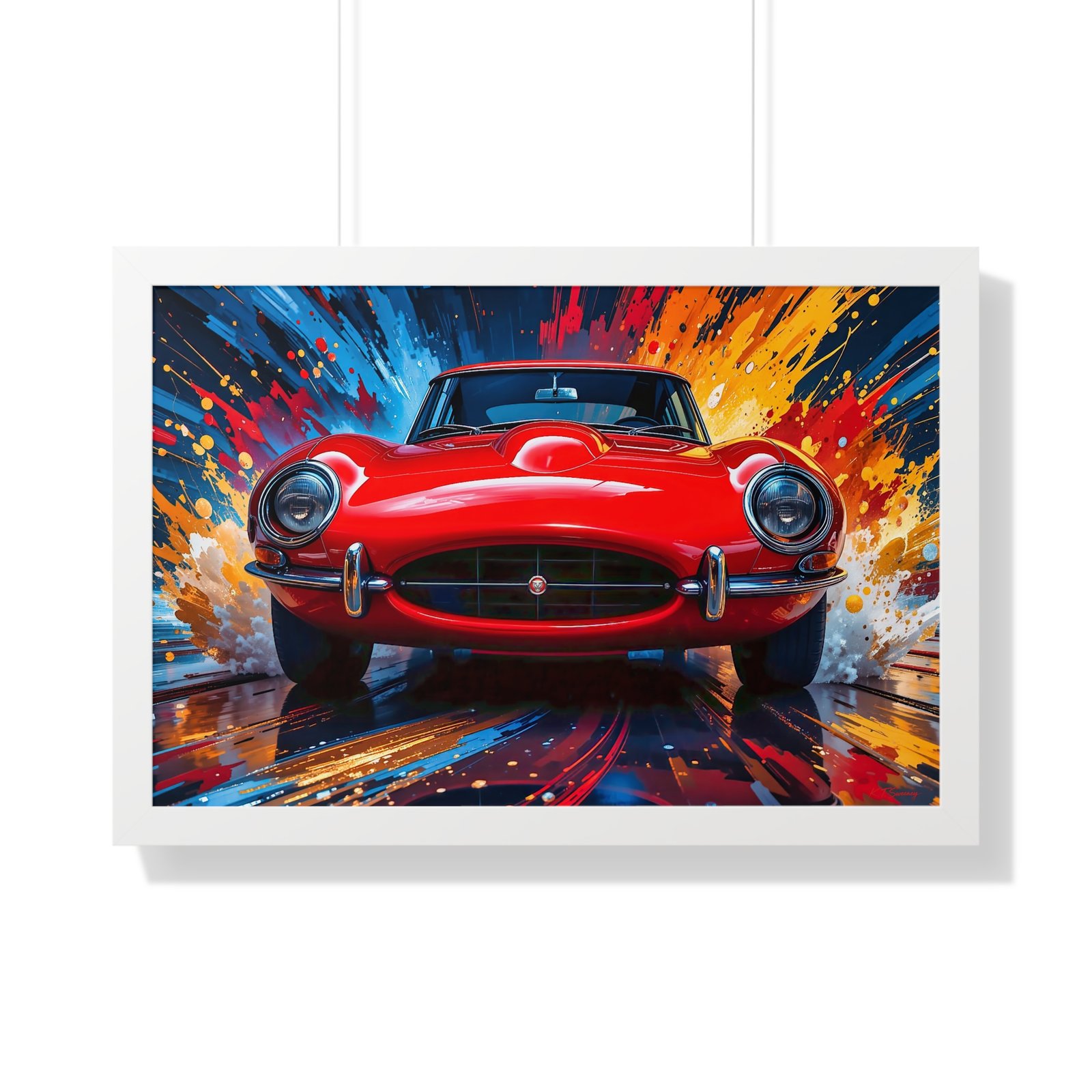 Exclusive Edition Classic Red Jaguar XKE Hardtop | Collector’s Jaguar Artwork - Image 25