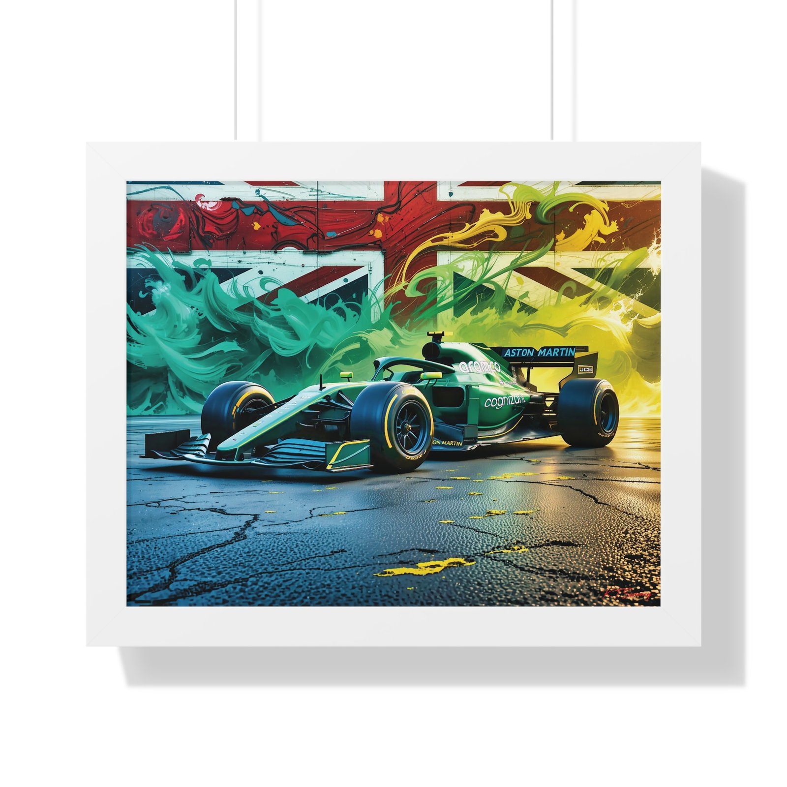 Exclusive Edition Aston Martin F1 Wall Art Framed Print with Union Jack Background | Collector’s Formula 1 Artwork - Image 19