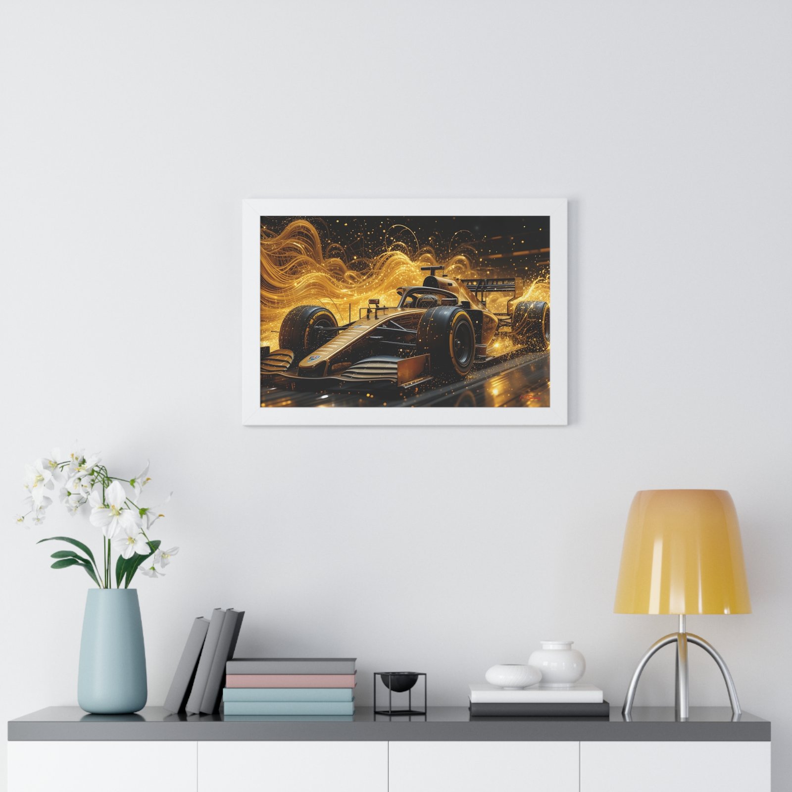 Limited Edition Dynamic Formula 1 Car Wall Art Framed Print with Abstract Motion Textured Design | Collector’s Motorsport Artwork - Image 23