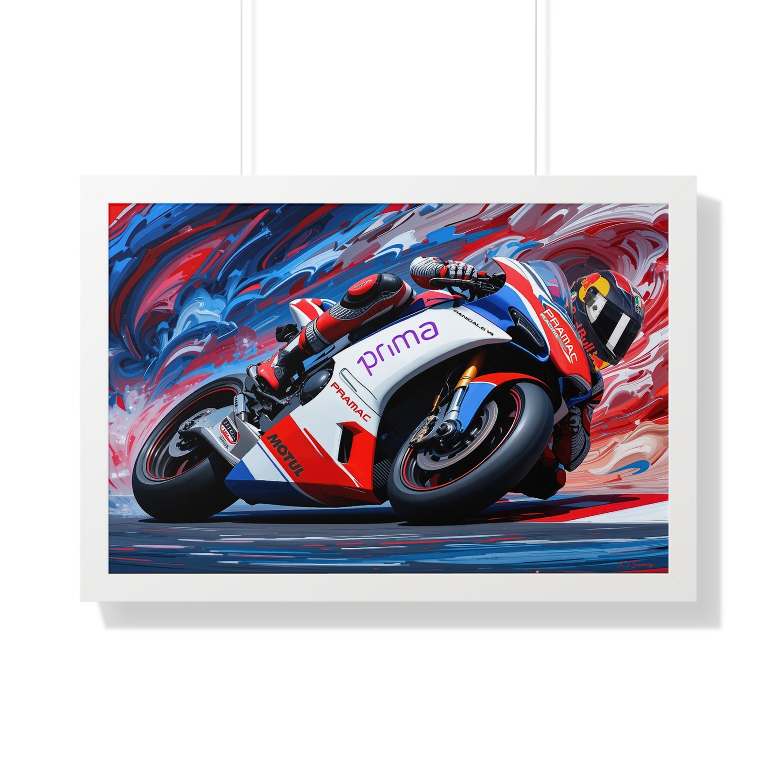 Limited Edition MotoGP Jorge Martin Wall Art Framed Print with Textured Oil Paint Style Design | Collector’s Motorcycle Racing Artwork - Image 16