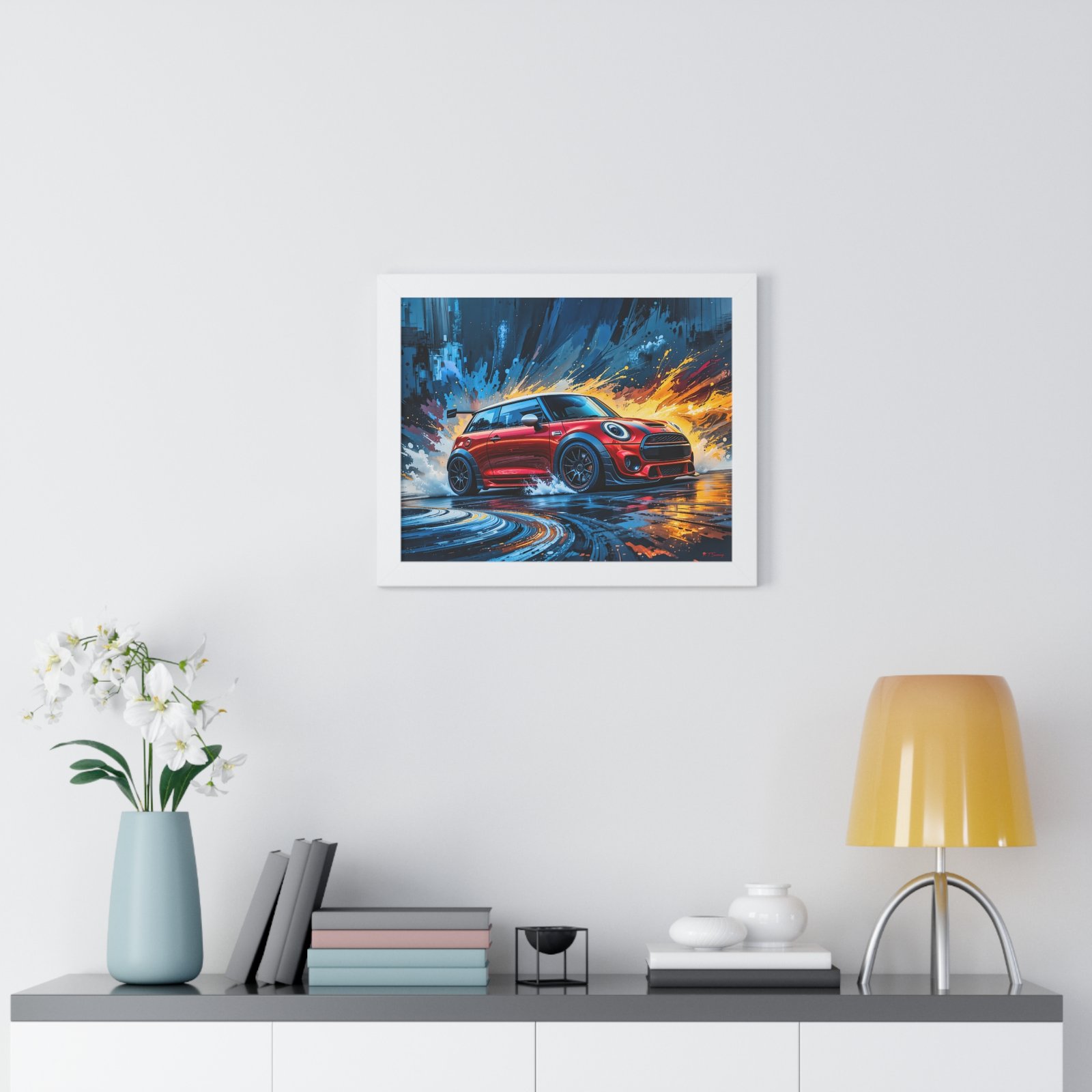 Limited Edition Red Mini Cooper S Racing Car Wall Art Framed Print | Collector’s Classic Mini Artwork - Image 20