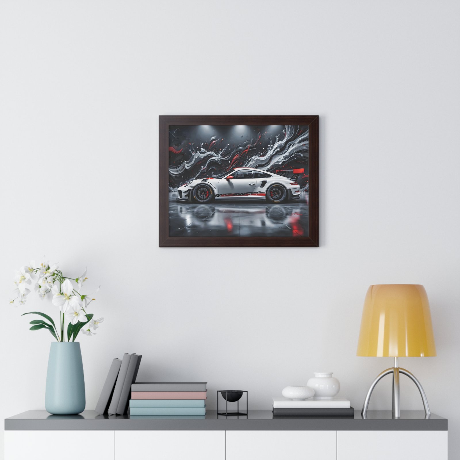 Limited Edition Porsche 911 GT3 Wall Art Framed Print with 3D Textured Oil Paint Style Background | Collector’s Porsche Artwork - Image 11