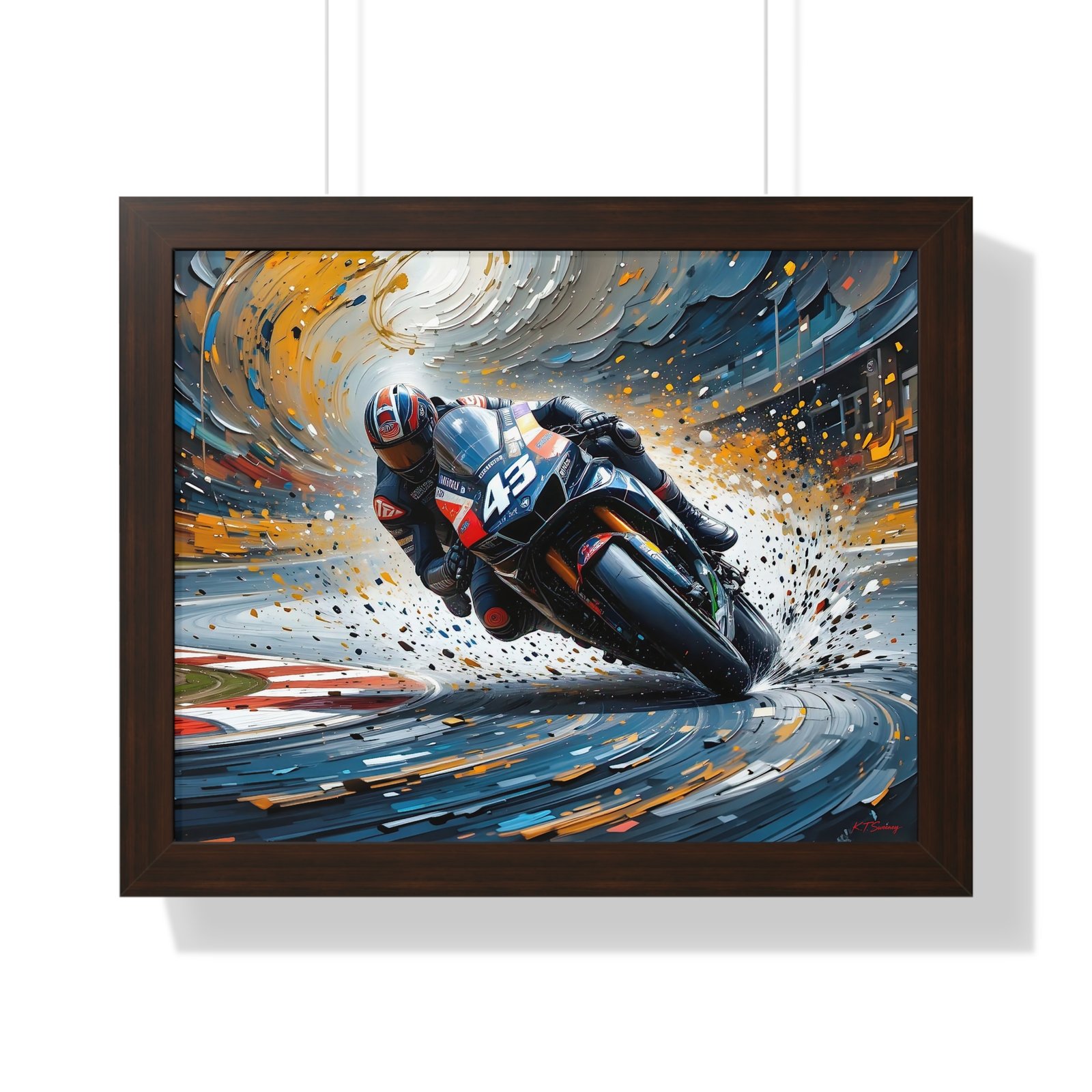 Limited Edition MotoGP Racing Motorcycle Wall Art Framed Print with 3D Textured Oil Paint Style Background | Collector’s Motorsport Artwork - Image 10