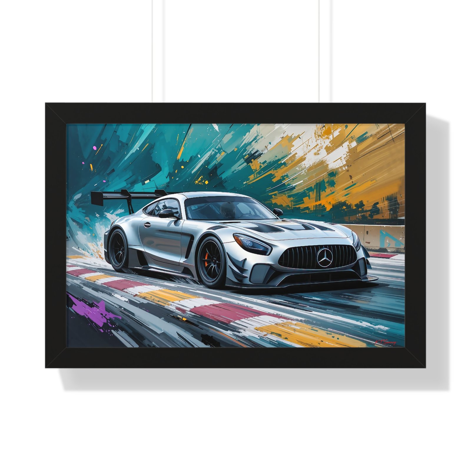 Limited Edition Mercedes GTD IMSA Inspired Racing Car | Silver Mercedes Collector’s Artwork - Image 4