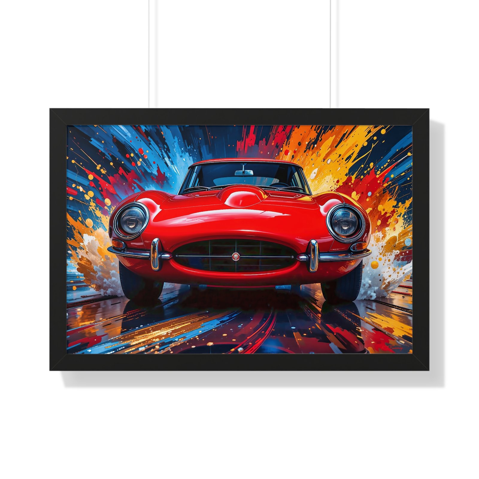Exclusive Edition Classic Red Jaguar XKE Hardtop | Collector’s Jaguar Artwork - Image 7
