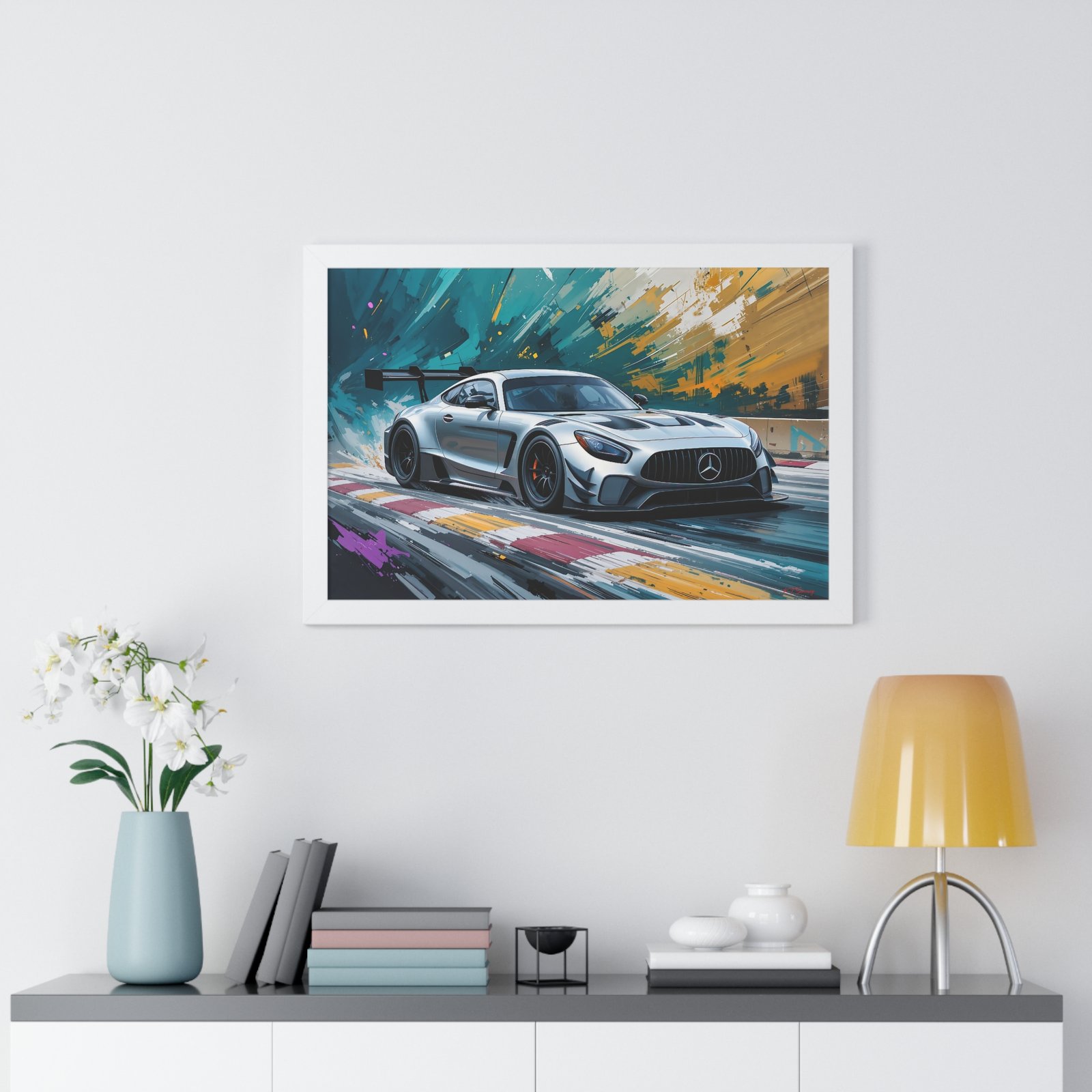 Limited Edition Mercedes GTD IMSA Inspired Racing Car | Silver Mercedes Collector’s Artwork - Image 26