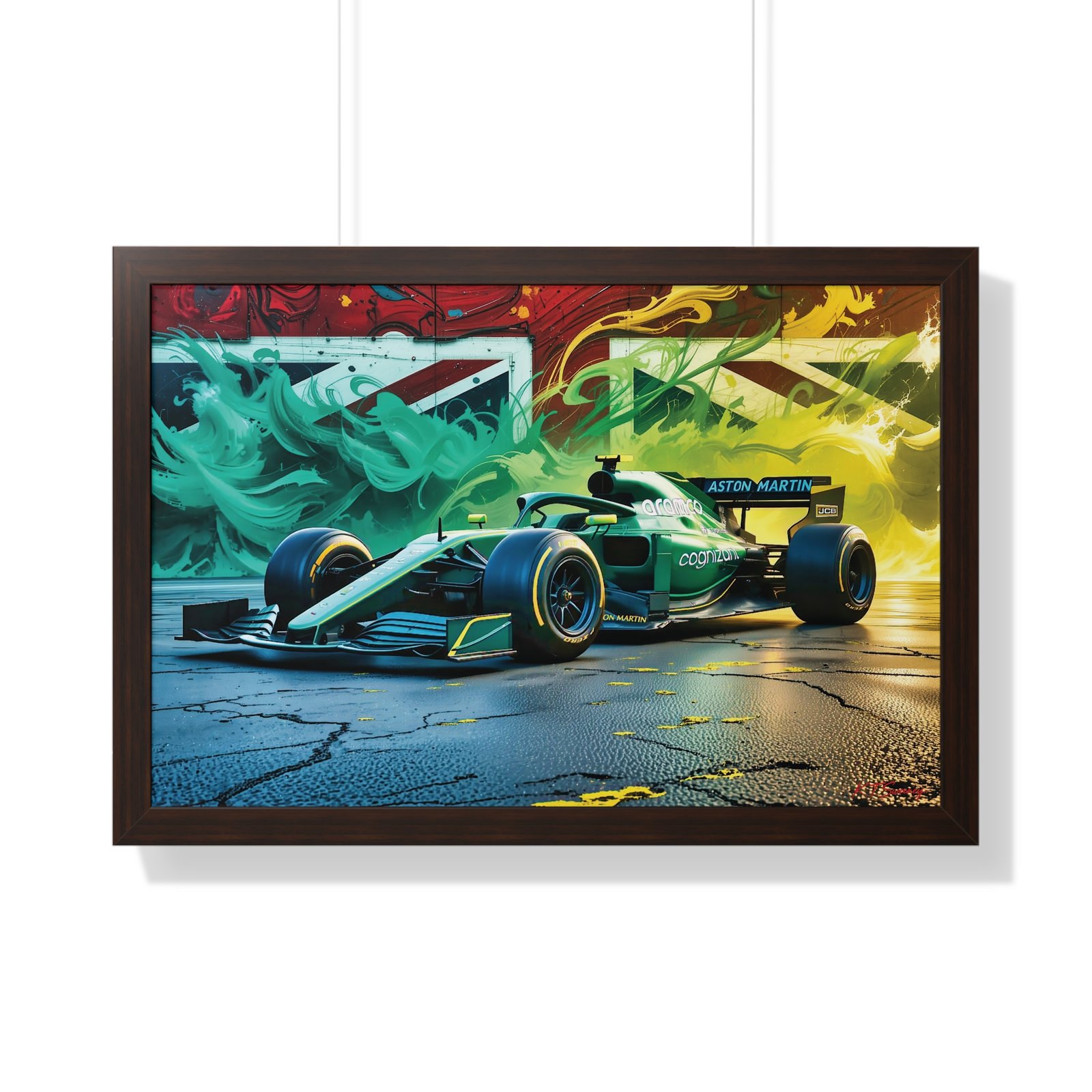 Exclusive Edition Aston Martin F1 Wall Art Framed Print with Union Jack Background | Collector’s Formula 1 Artwork - Image 16