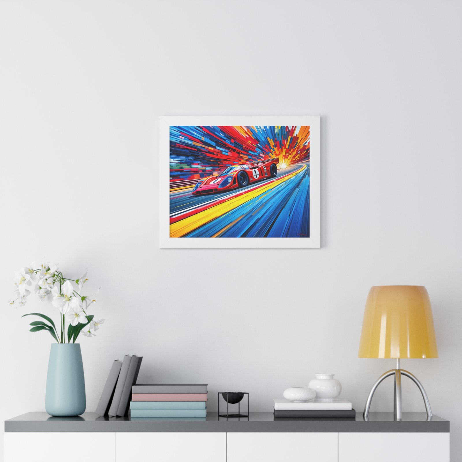 Limited Edition Porsche Le Mans Racing Car Wall Art Framed Print with 3D Textured Color Background | Collector’s Motorsport Artwork - Image 20