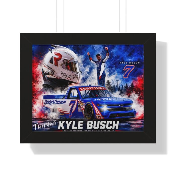 Kyle Busch #7 NASCAR Truck Tribute | Limited Edition Motorsports Wall Art | HendrickCars.com Craftsman Truck Series | Framed Racing Artwork
