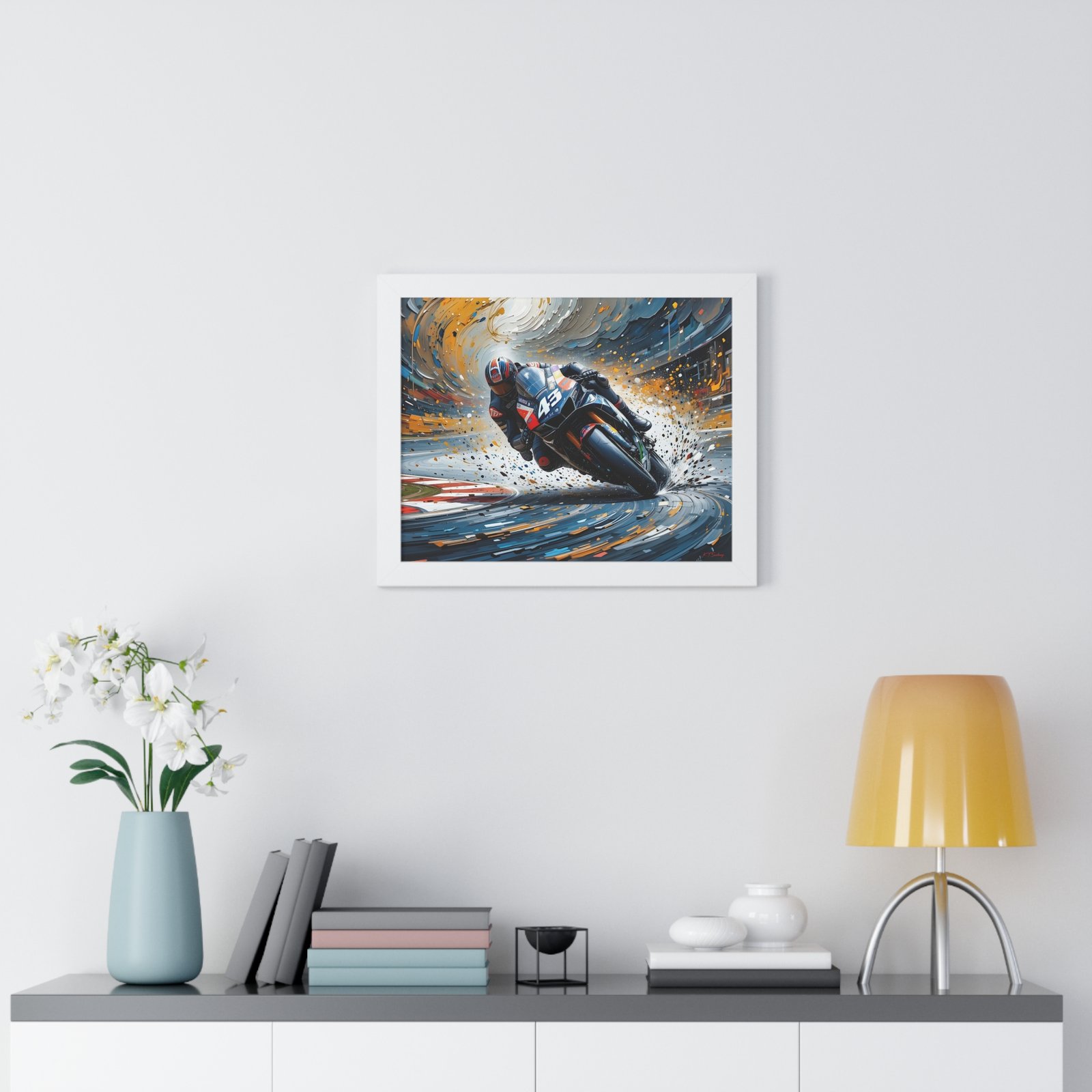 Limited Edition MotoGP Racing Motorcycle Wall Art Framed Print with 3D Textured Oil Paint Style Background | Collector’s Motorsport Artwork - Image 20