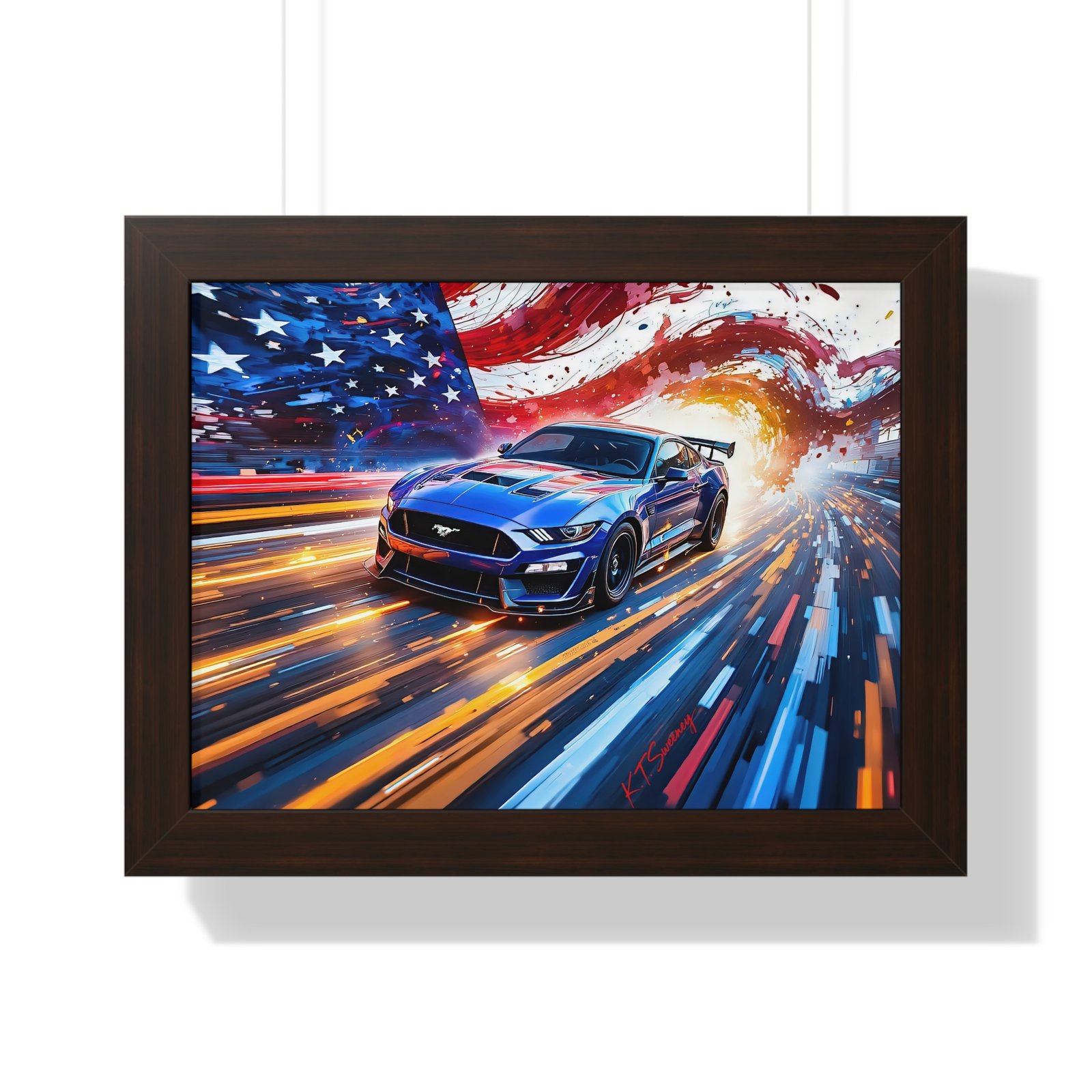 Limited Edition Mustang GT and American Flag | Classic Mustang Collector’s Artwork - Image 13