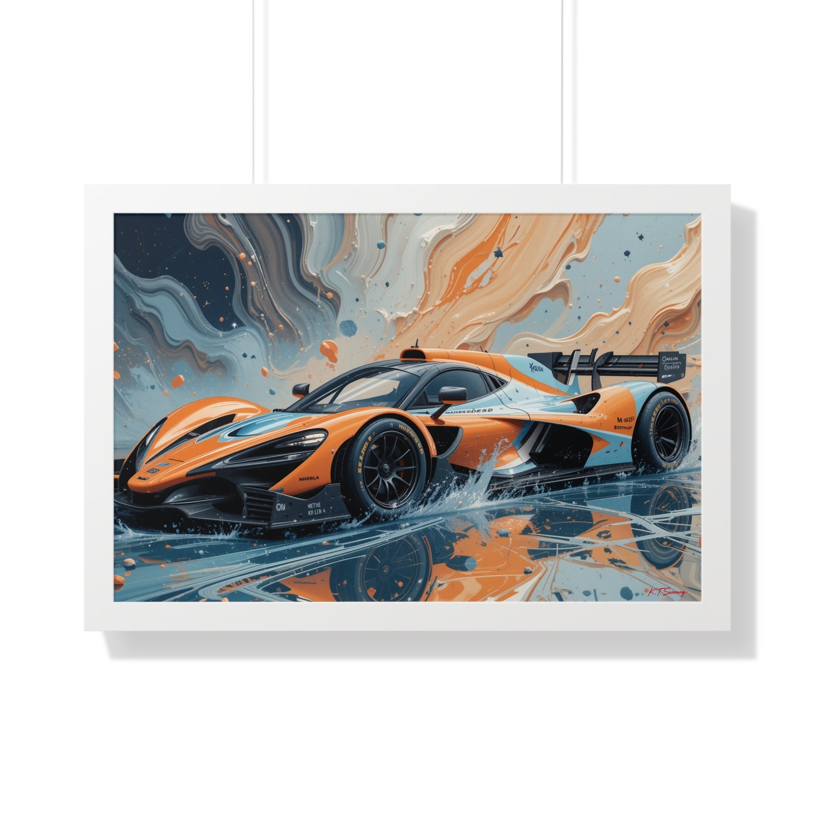 McLaren Supercar Gulf Livery Wall Art Framed Print with 3D Textured Oil Paint Style | Studio Edition Collector’s Artwork - Image 25