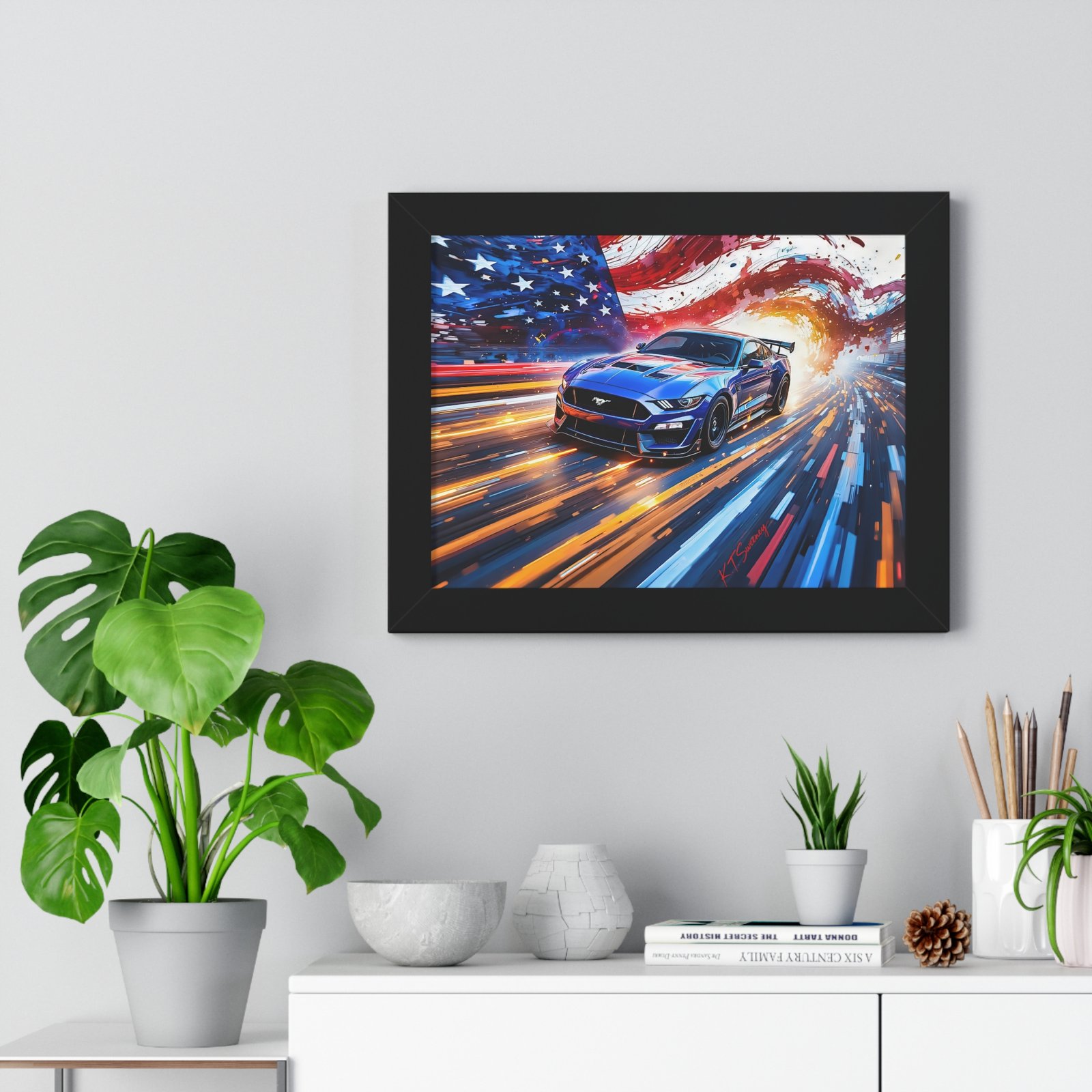 Limited Edition Mustang GT and American Flag | Classic Mustang Collector’s Artwork - Image 11