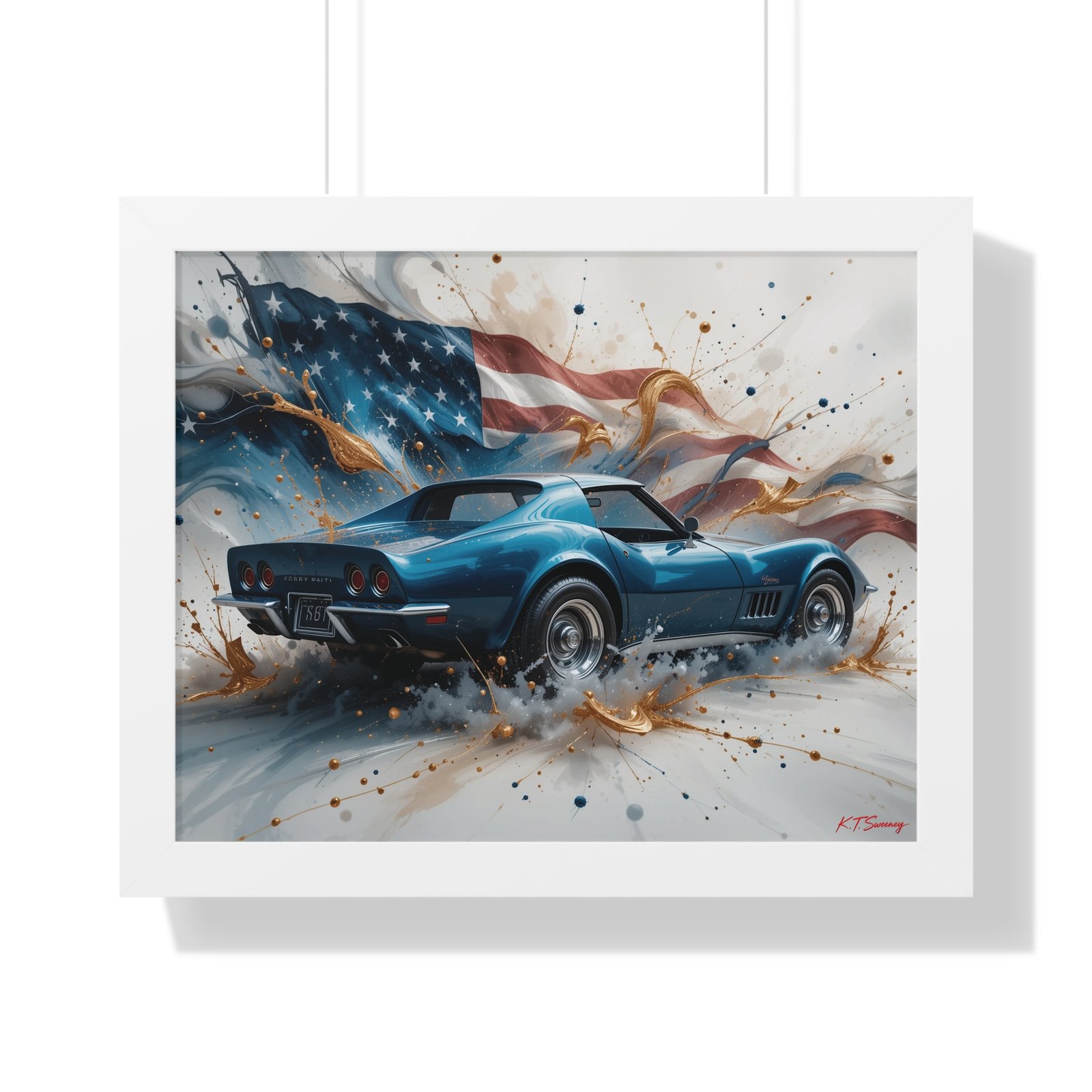 1979 Corvette Wall Art Framed Print with American Flag Background | Studio Edition Classic Car Collector’s Artwork - Image 19
