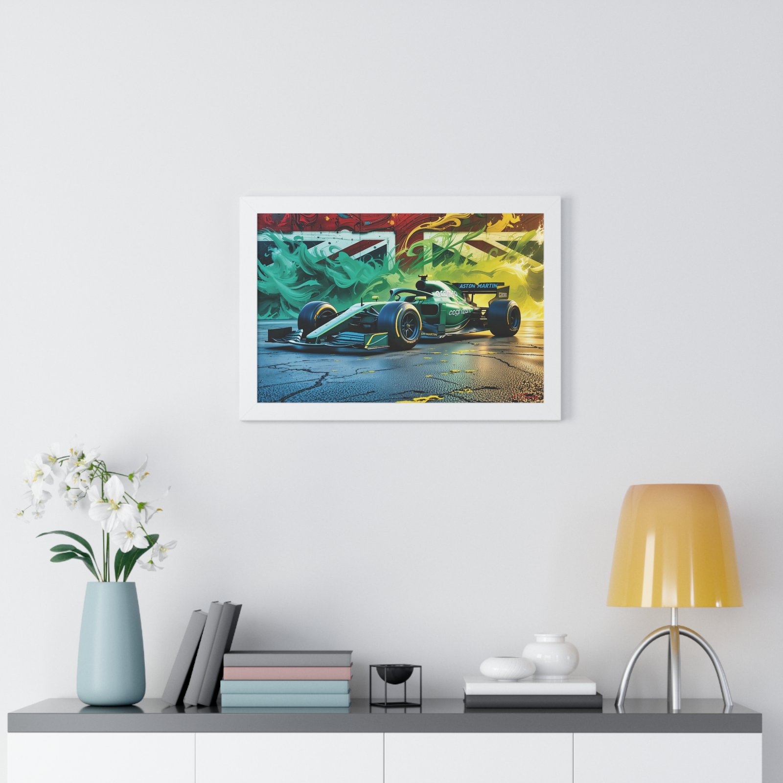 Exclusive Edition Aston Martin F1 Wall Art Framed Print with Union Jack Background | Collector’s Formula 1 Artwork - Image 23