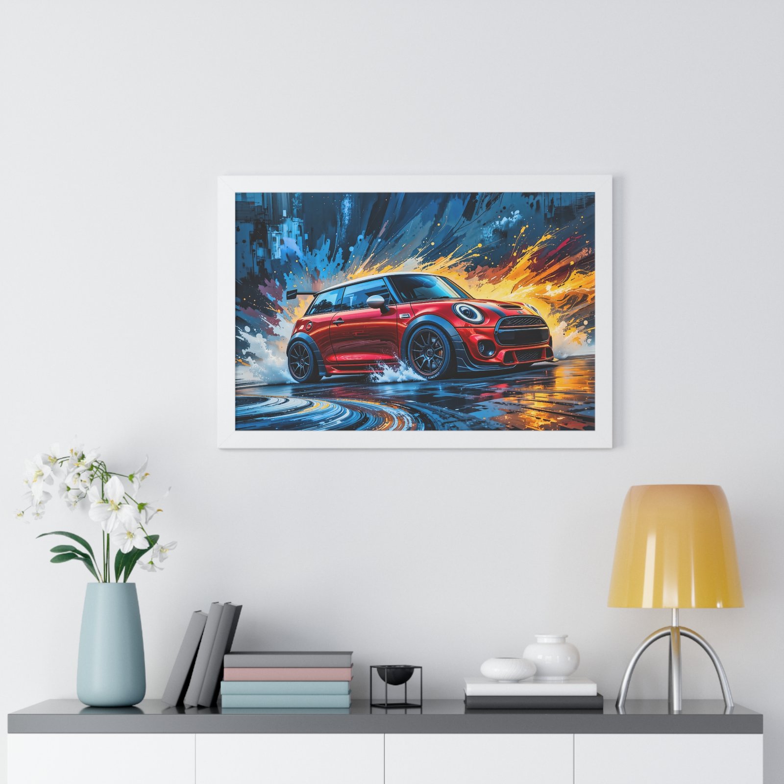 Limited Edition Red Mini Cooper S Racing Car Wall Art Framed Print | Collector’s Classic Mini Artwork - Image 26