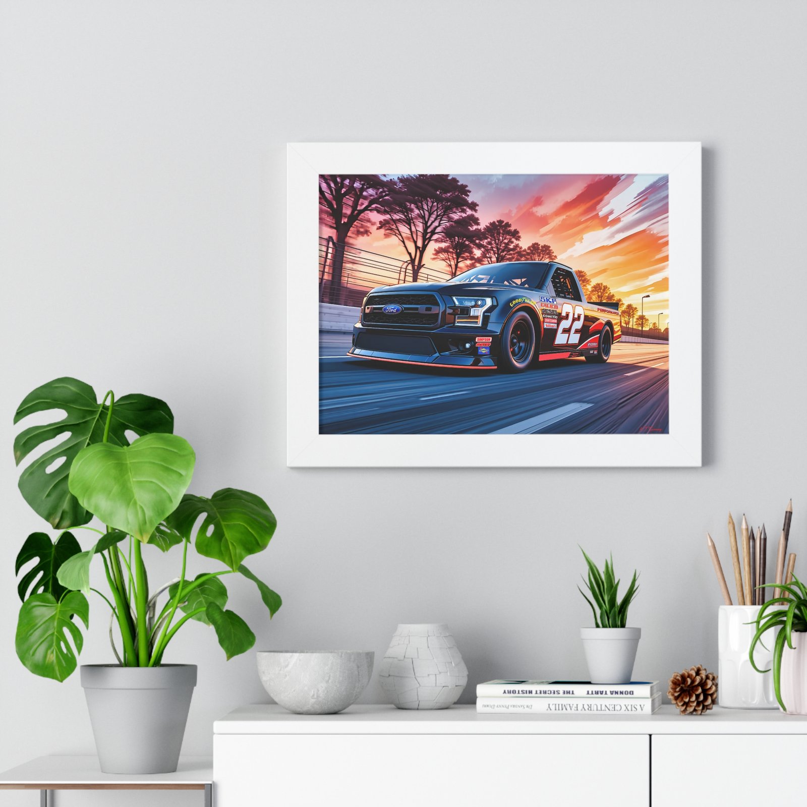 Frankie Muniz NASCAR Truck Wall Art Framed Print with Original Studio Edition Design | Collector’s Racing Artwork - Image 26