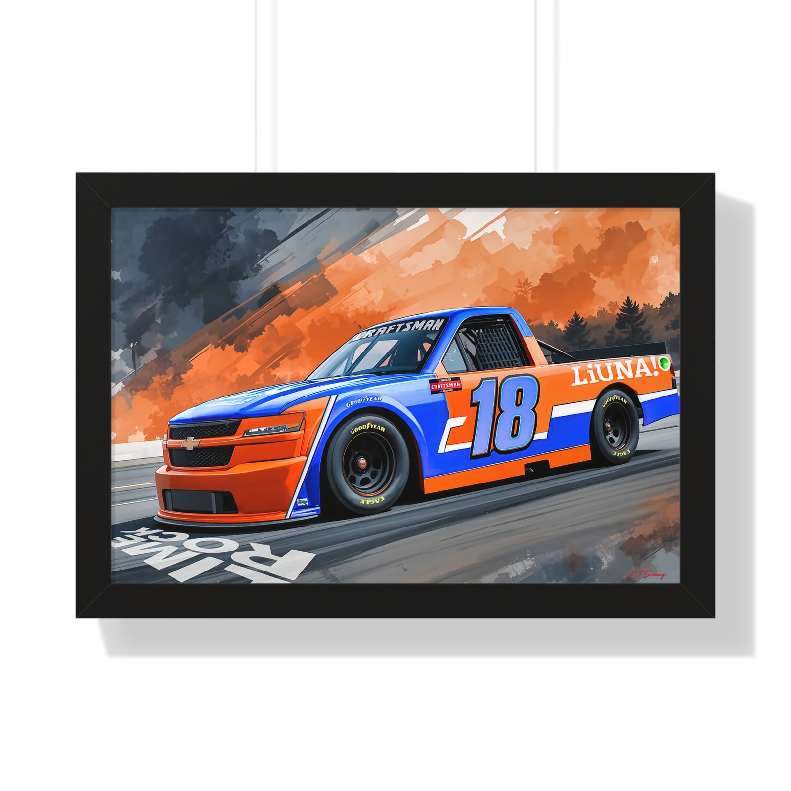 Limited Edition NASCAR Truck Series Tyler Ankrum Wall Art Framed Print | Original Collector’s Racing Artwork - Image 4