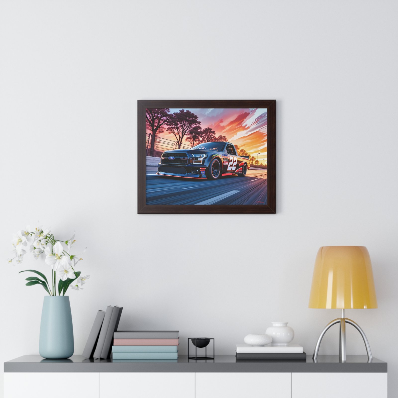Frankie Muniz NASCAR Truck Wall Art Framed Print with Original Studio Edition Design | Collector’s Racing Artwork - Image 17