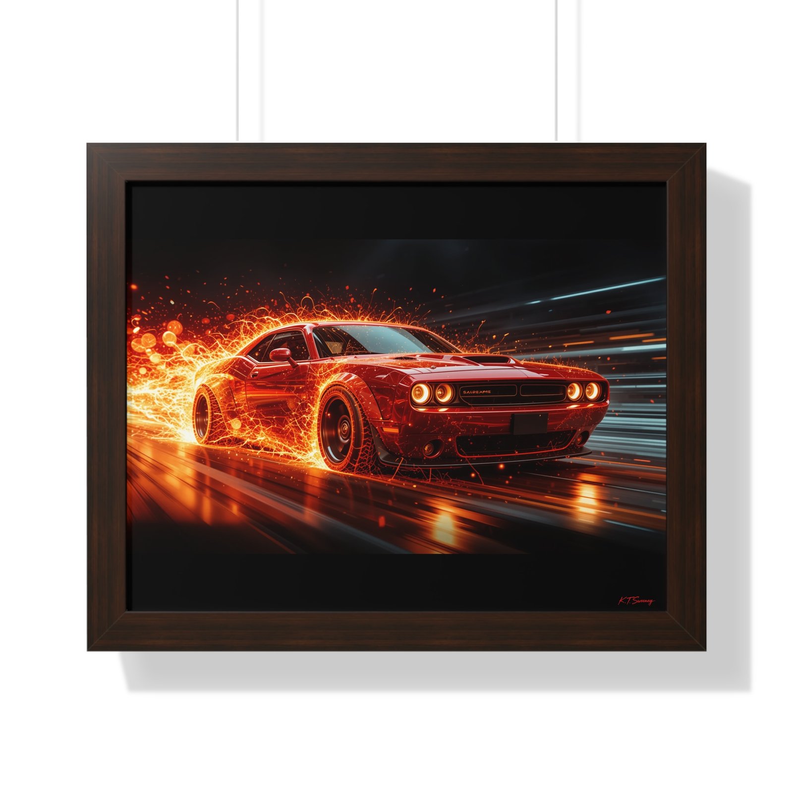Limited Edition Dodge Hellcat Wall Art Framed Print with Ethereal Flames | Collector’s Muscle Car Artwork - Image 10