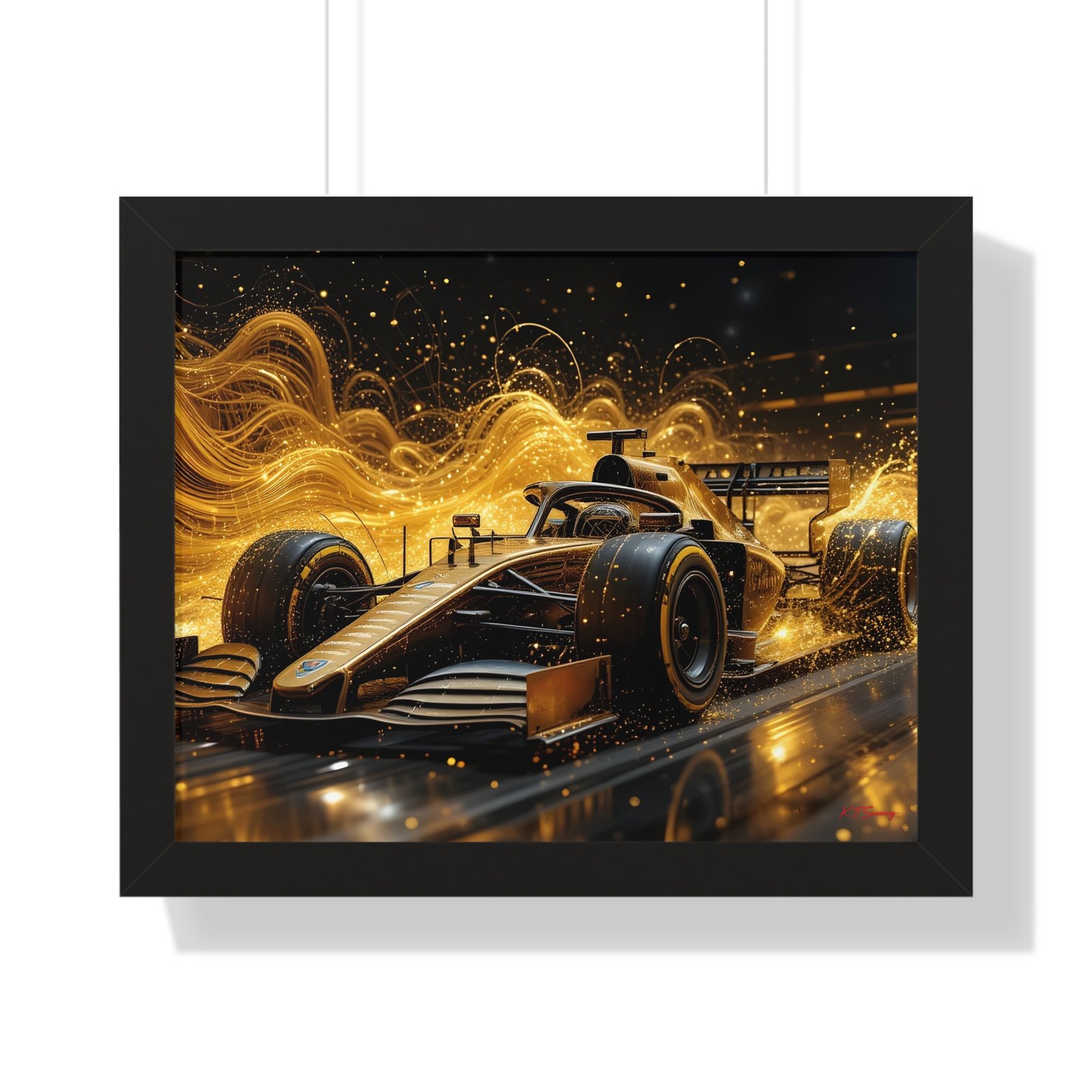 Limited Edition Dynamic Formula 1 Car Wall Art Framed Print with Abstract Motion Textured Design | Collector’s Motorsport Artwork