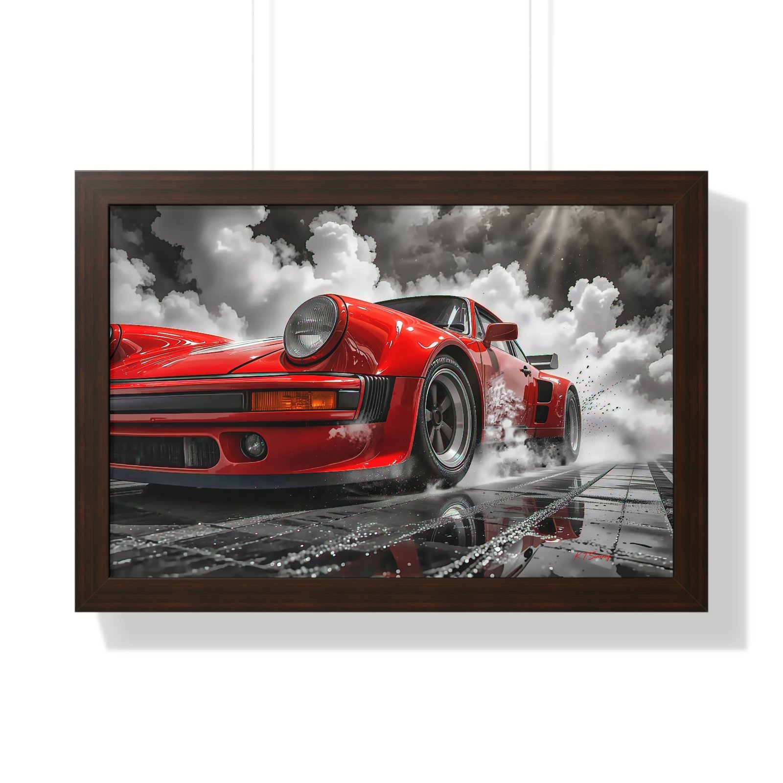 Limited Edition Porsche 930 Turbo Wall Art Framed Print in Red | Classic Porsche Collector’s Artwork - Image 13