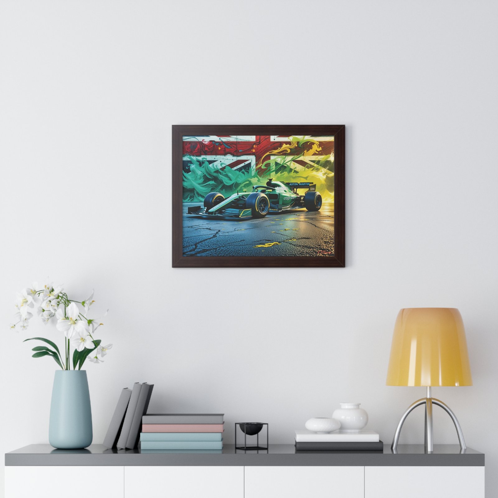 Exclusive Edition Aston Martin F1 Wall Art Framed Print with Union Jack Background | Collector’s Formula 1 Artwork - Image 11