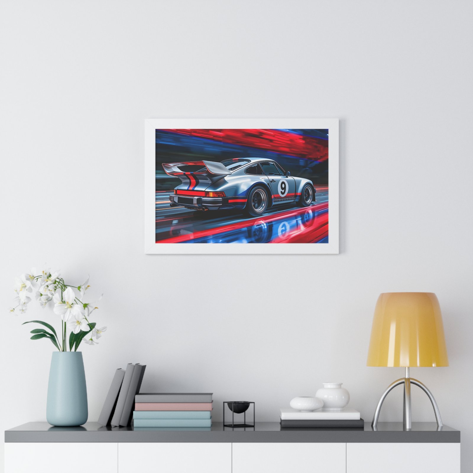 Limited Edition Classic Porsche 930 Turbo in Silver Wall Art Framed Print | Collector’s Porsche Artwork - Image 23