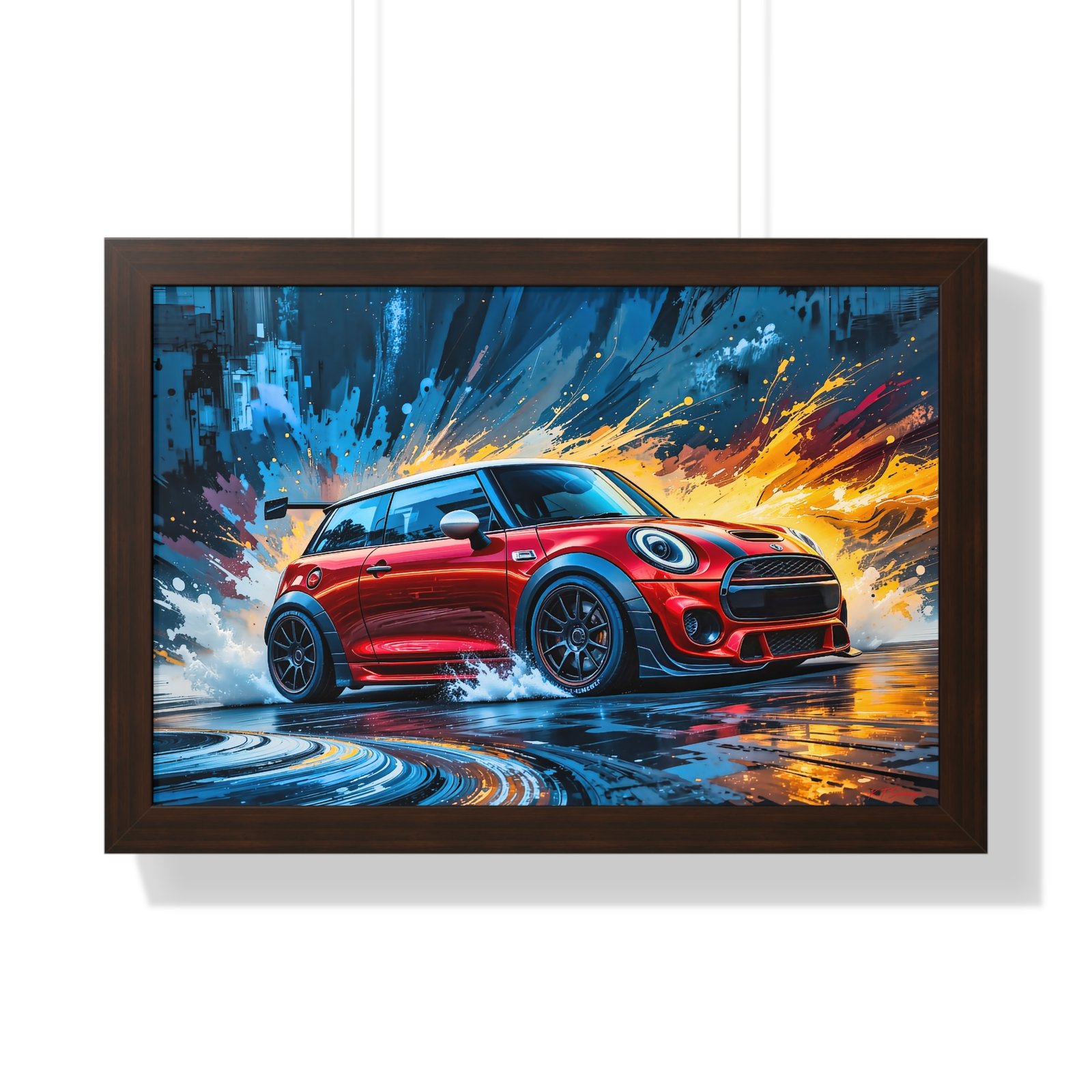 Limited Edition Red Mini Cooper S Racing Car Wall Art Framed Print | Collector’s Classic Mini Artwork - Image 13