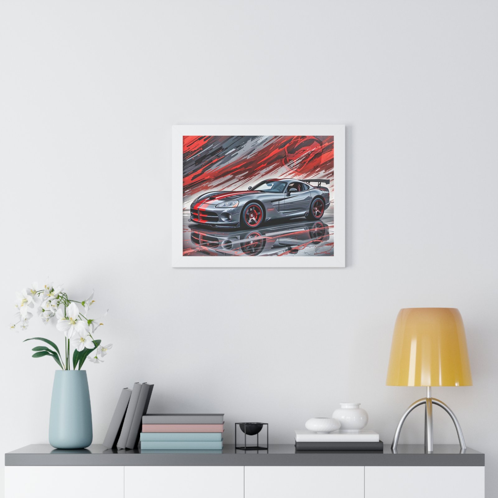 2010 Dodge Viper SRT-10 Final Edition Wall Art Framed Print in Gray with Red Stripes | Studio Edition Collector’s Artwork - Image 20