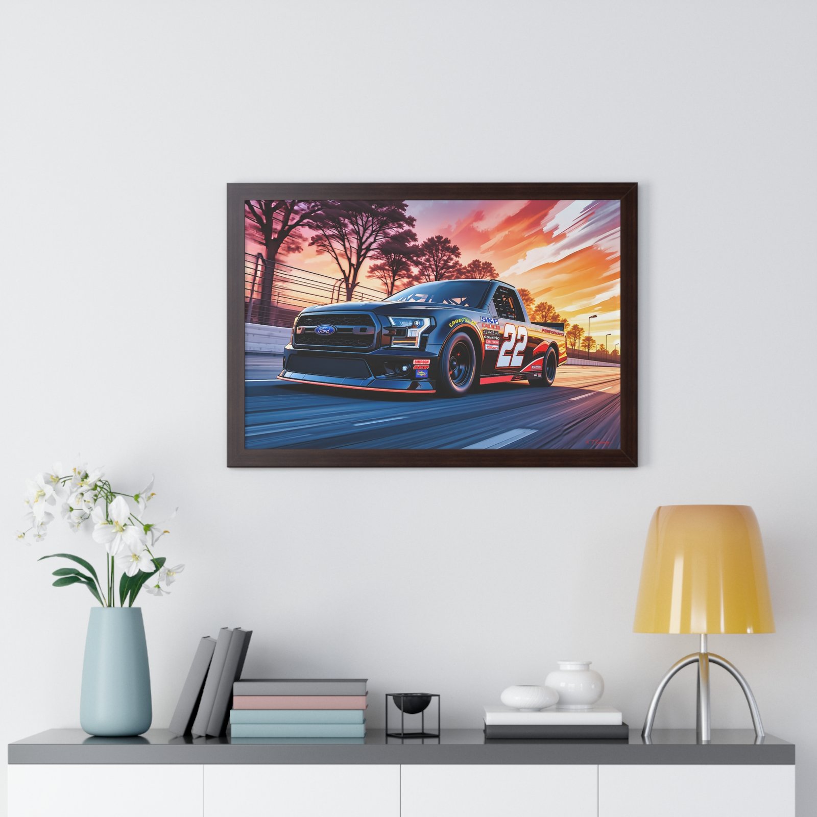 Frankie Muniz NASCAR Truck Wall Art Framed Print with Original Studio Edition Design | Collector’s Racing Artwork - Image 23
