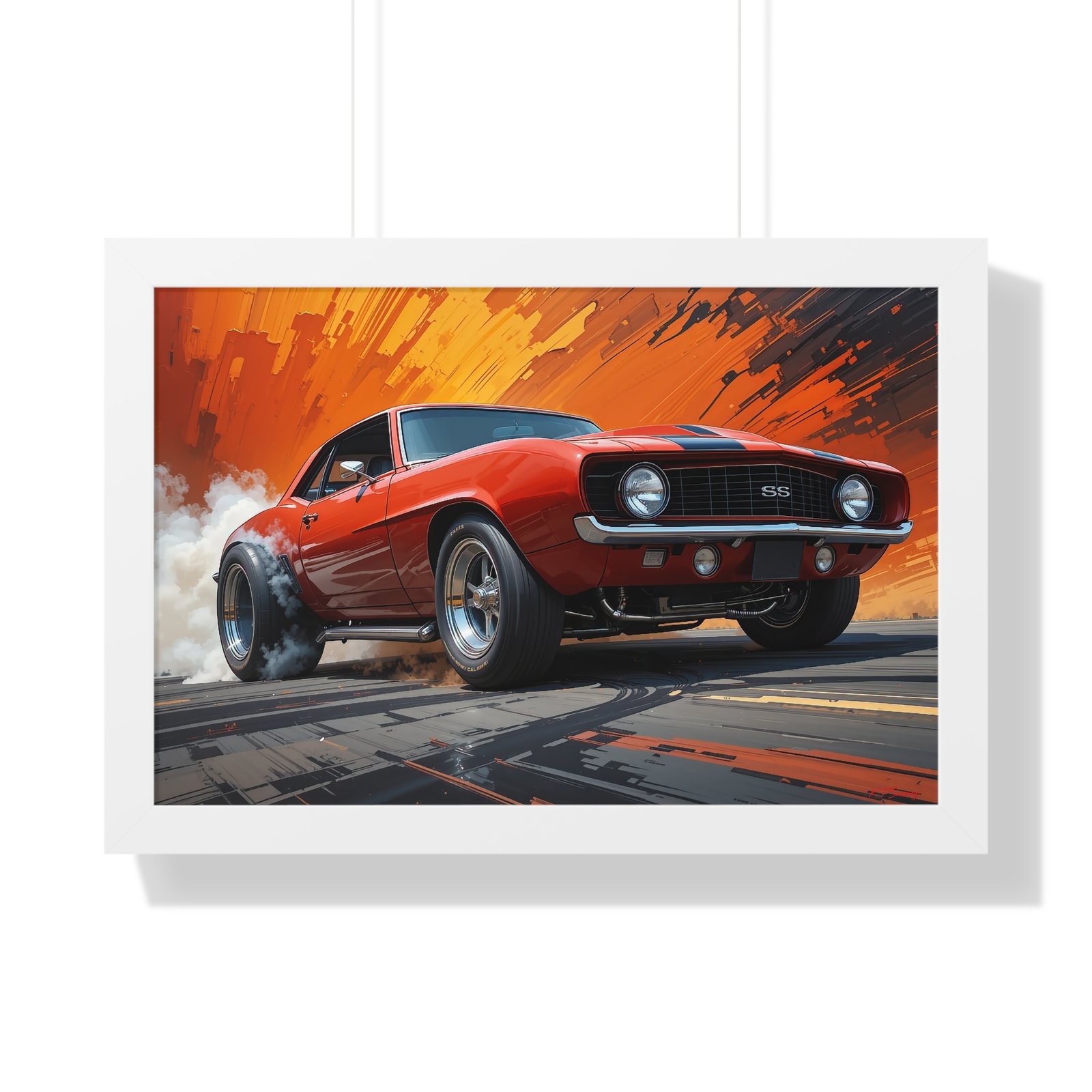 1969 Camaro Hot Rod Gasser Wall Art Framed Print in Classic Orange | Studio Edition Muscle Car Collector’s Artwork - Image 22