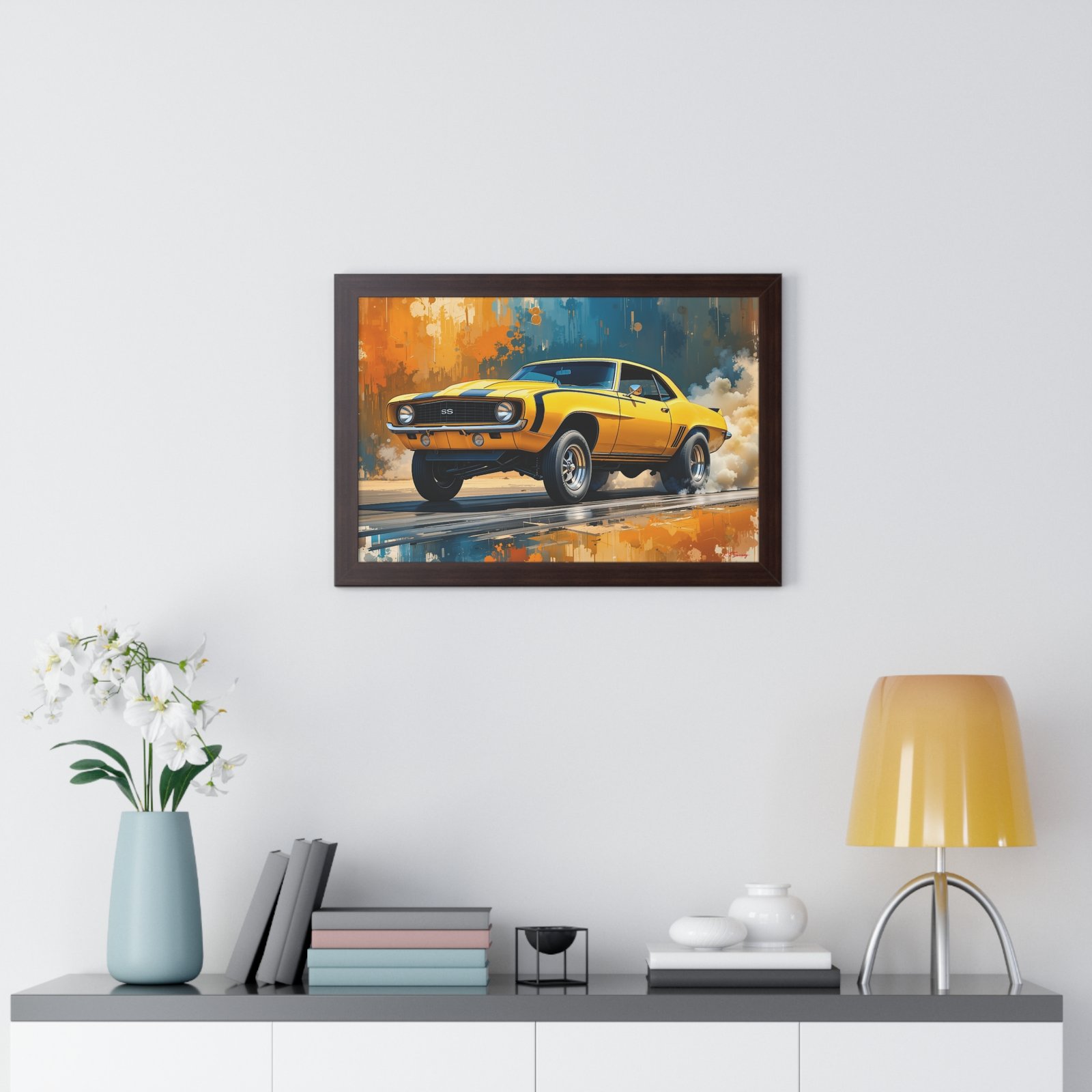 1969 Yellow Camaro Hot Rod Gasser Wall Art Framed Print | Studio Edition Collector’s Classic Camaro Artwork - Image 14